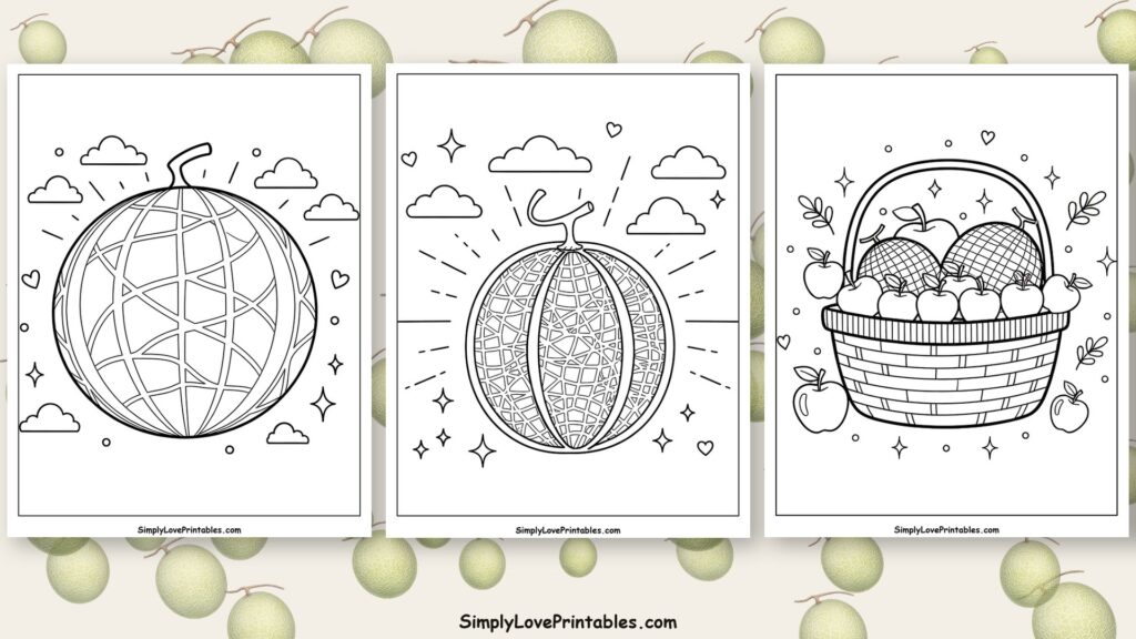 Cantaloupe coloring pages featured image