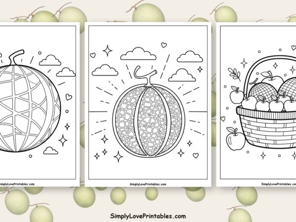 Cantaloupe coloring pages featured image