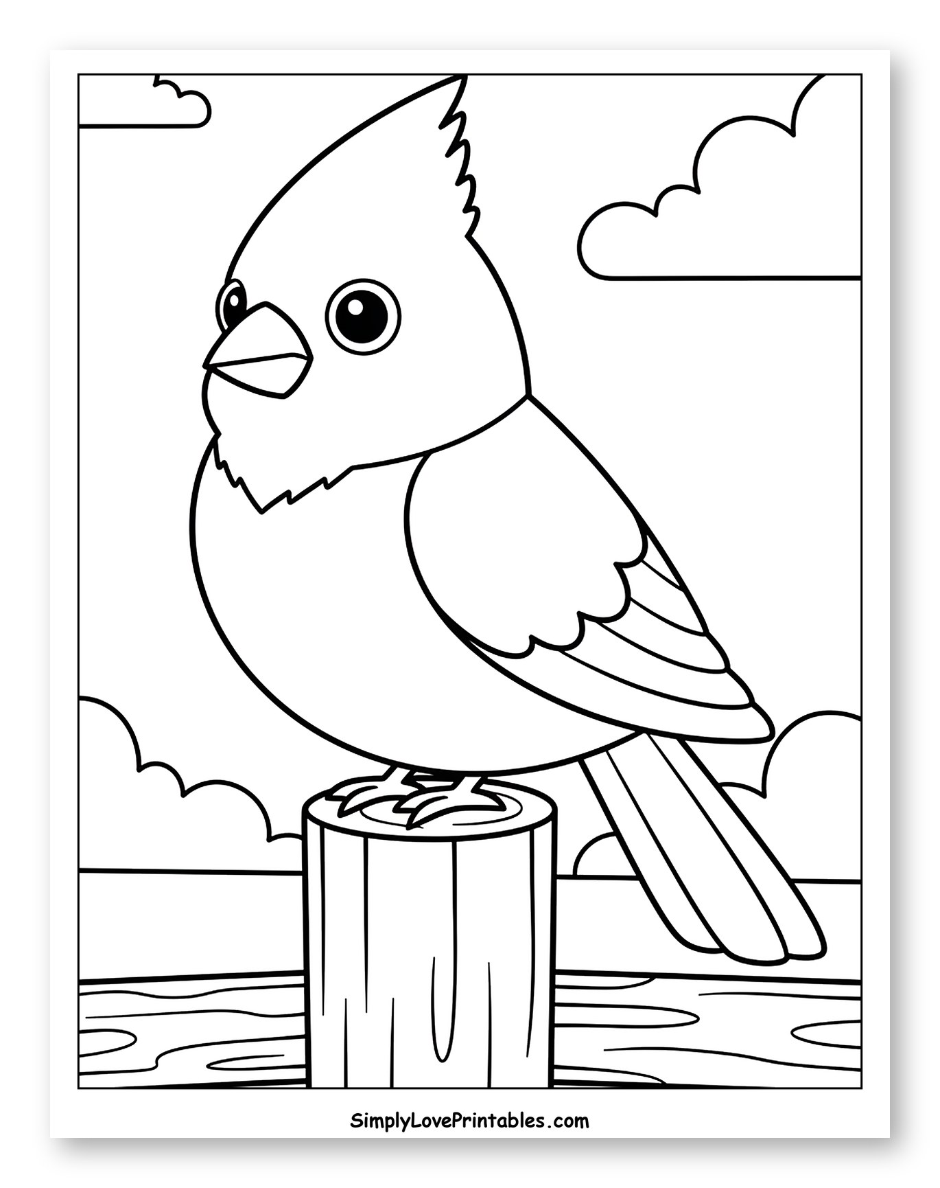 Cardinal Bird on a Fence Post