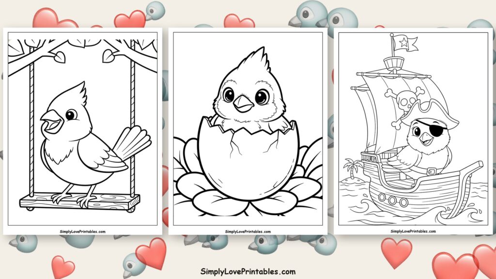 Cardinal coloring pages featured image