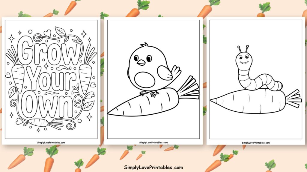 Carrot coloring pages featured image