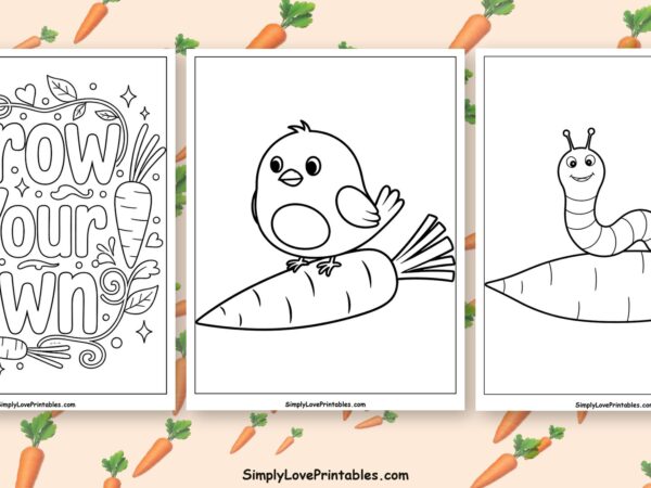 Carrot coloring pages featured image