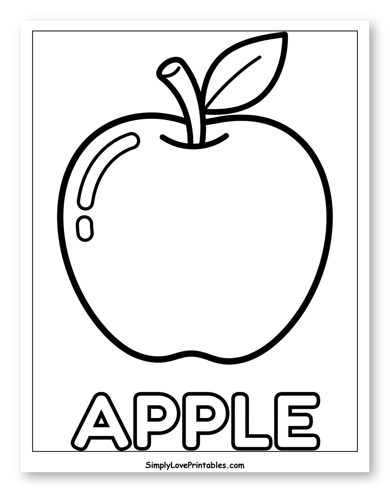 Cartoon Apple with 'APPLE' Below