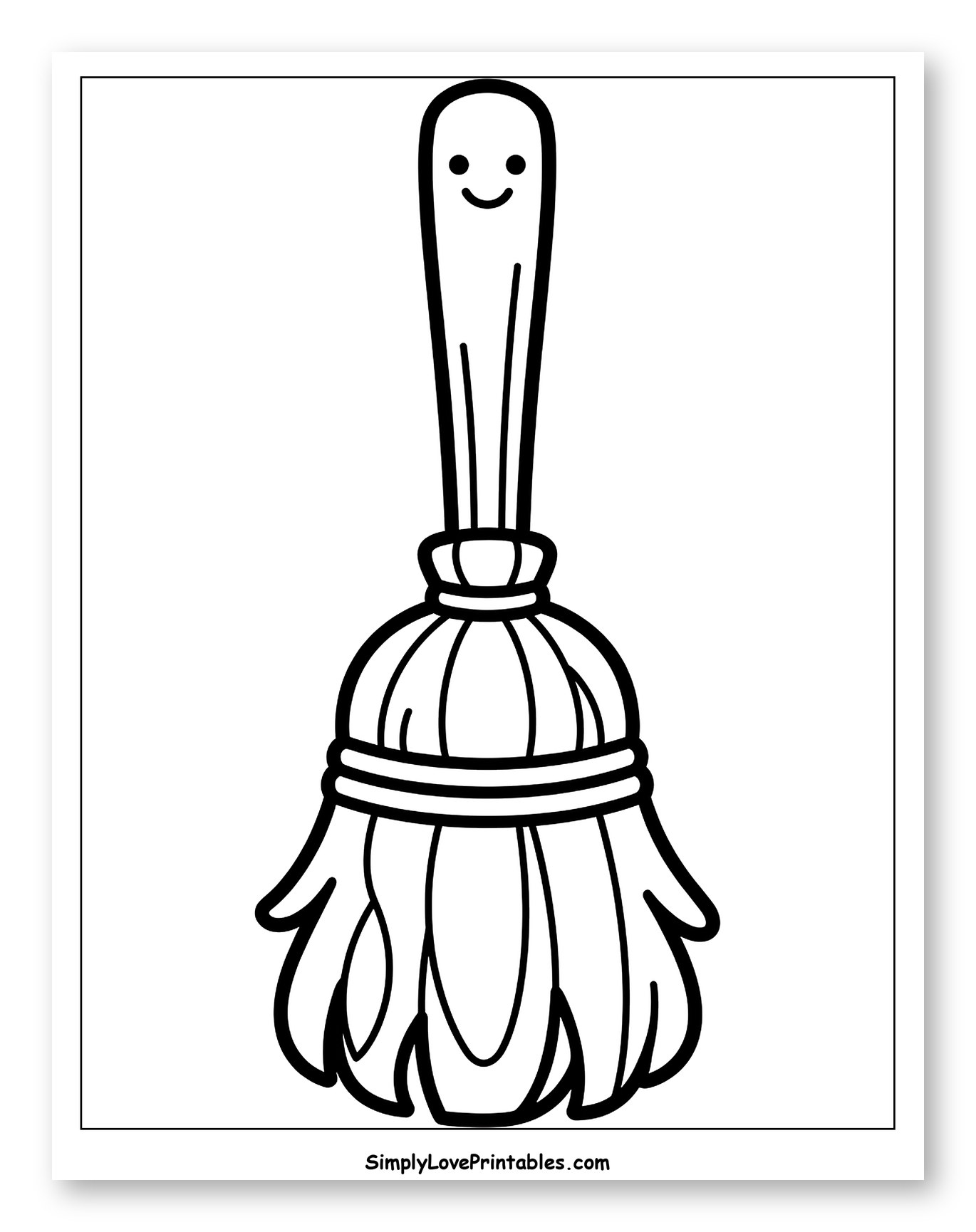 Cartoon Broom with a Friendly Face