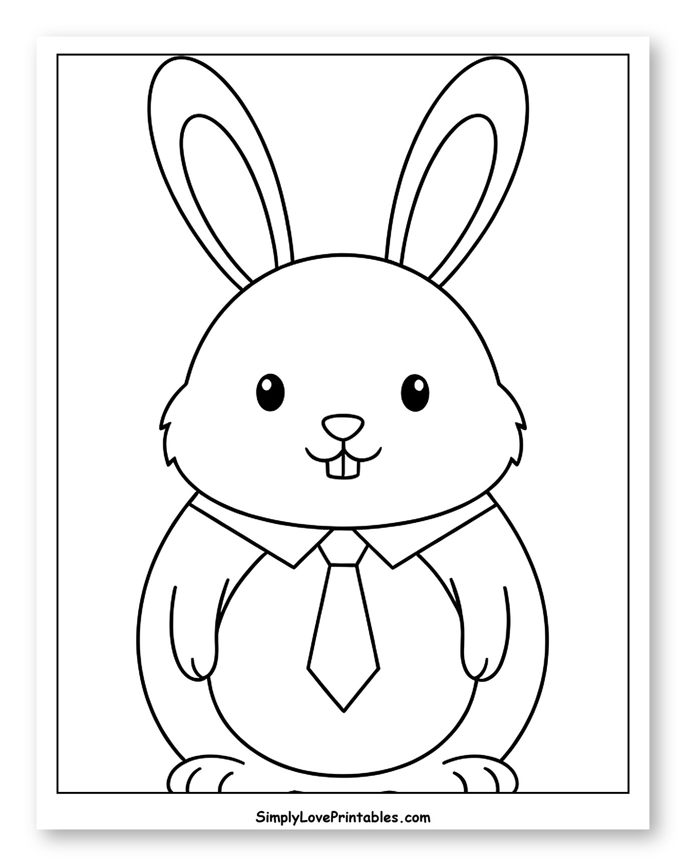 Cartoon Bunny Wearing a Business Tie