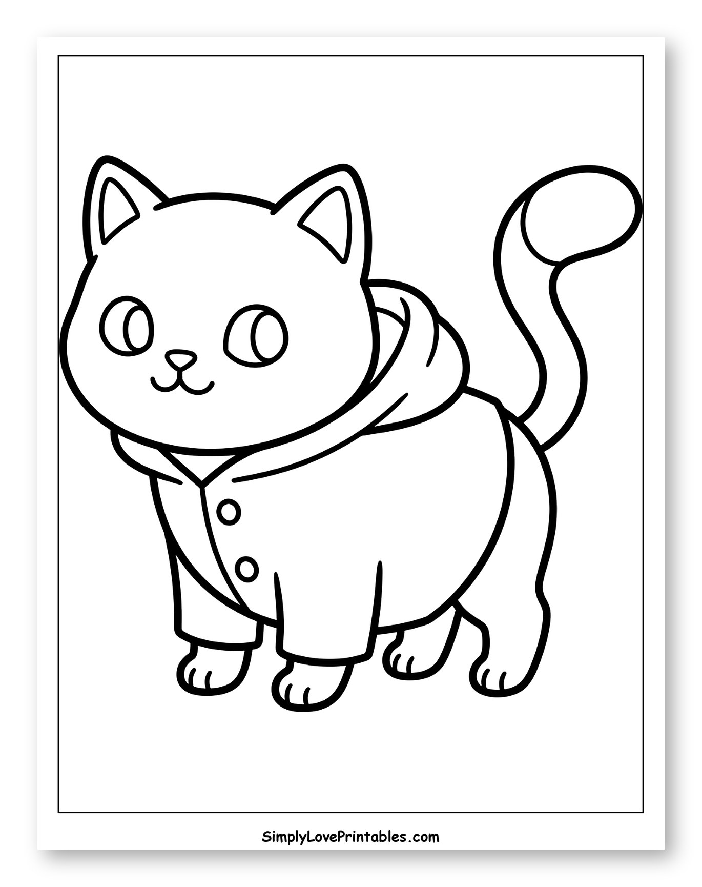 Cartoon Cat in a Rain Jacket