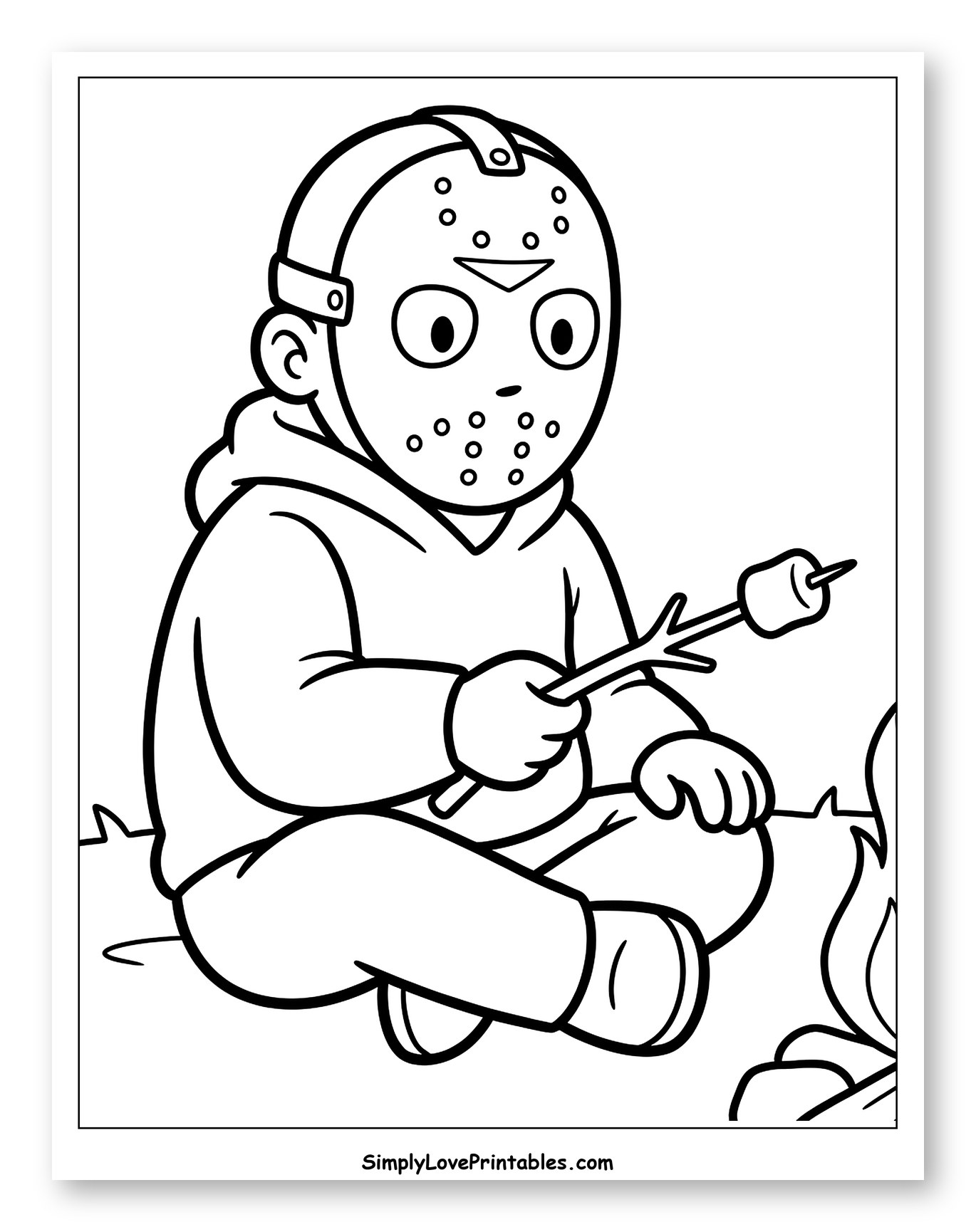 Cartoon Jason Roasting a Marshmallow