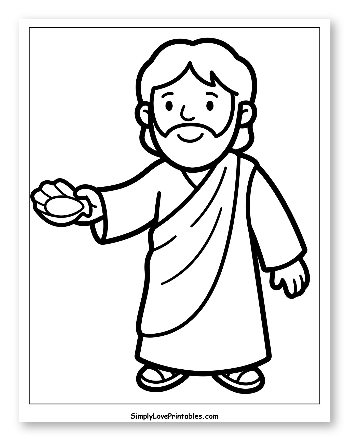 Cartoon Jesus Holding Out an Object