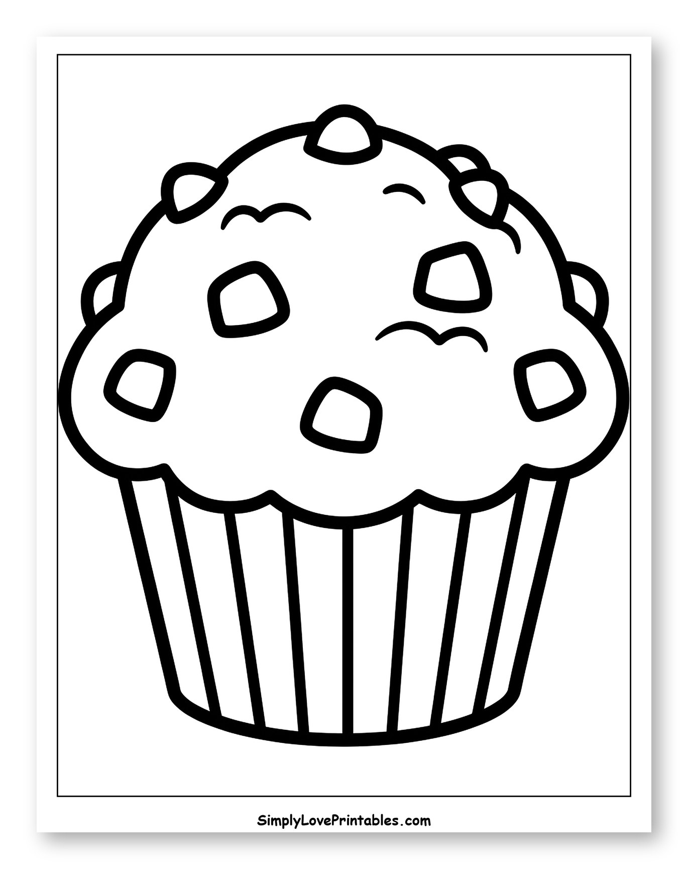 Cartoon Muffin with Chips on Top