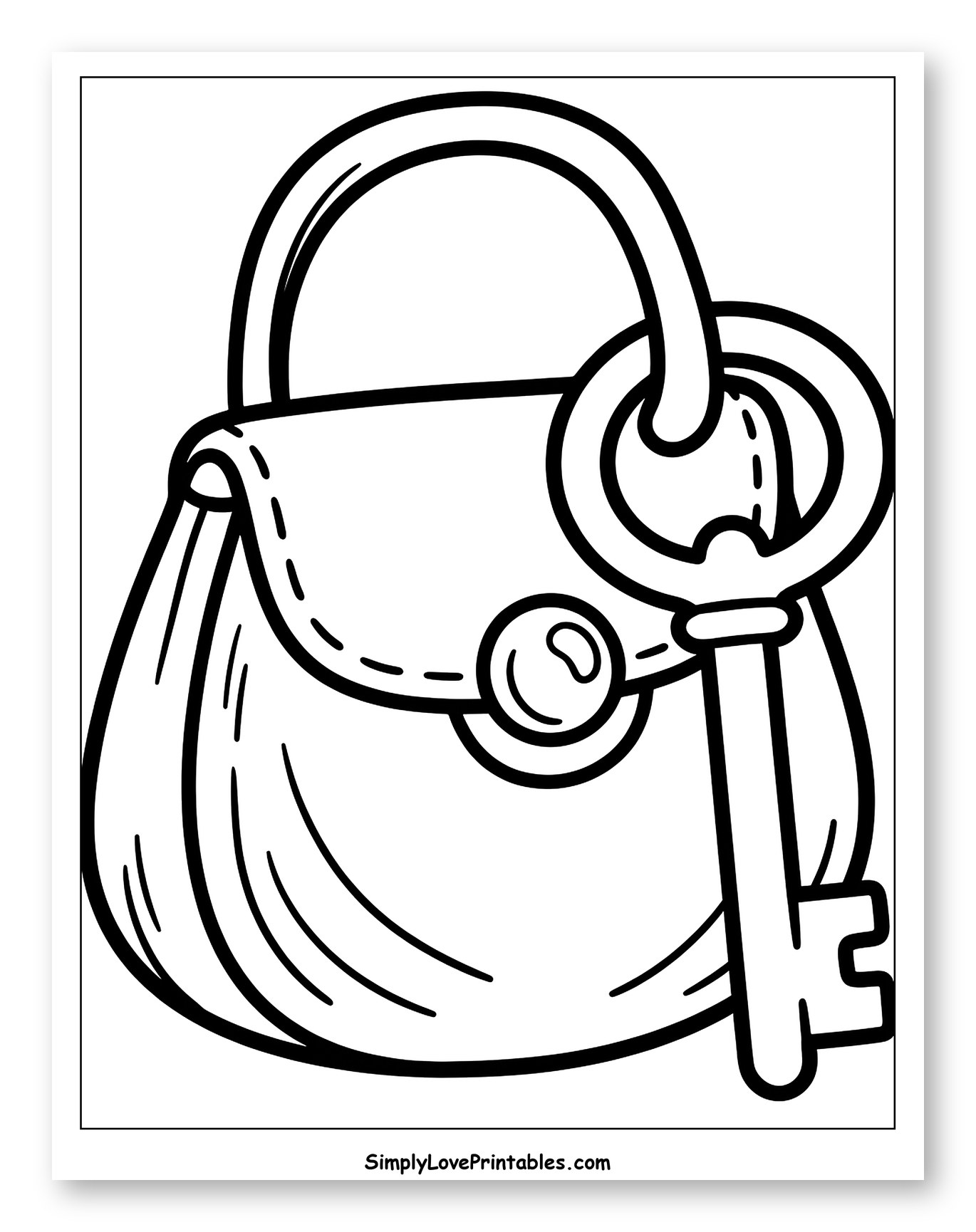 Cartoon Purse with a Large Key