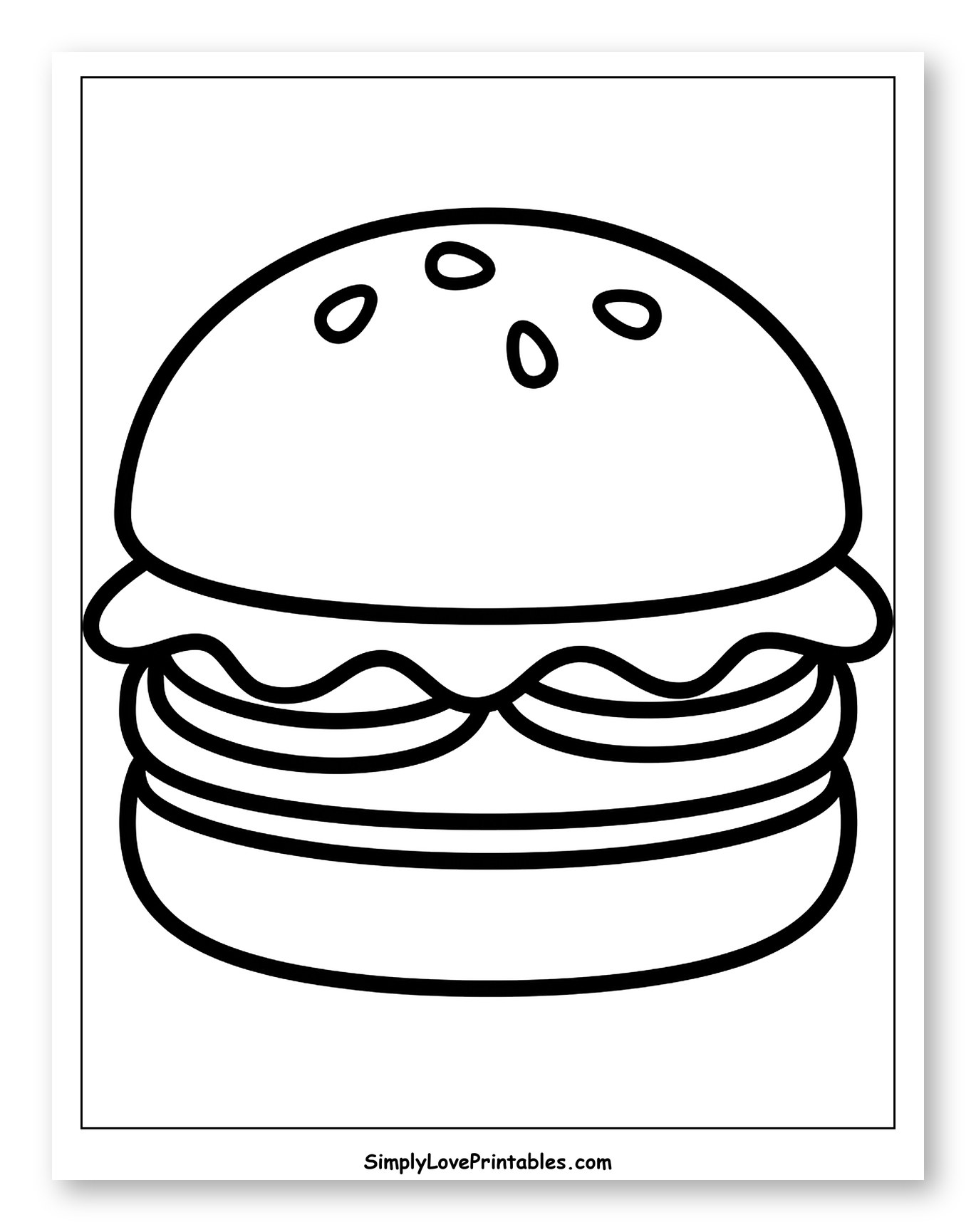 Cartoon Style Double Cheeseburger Outline
