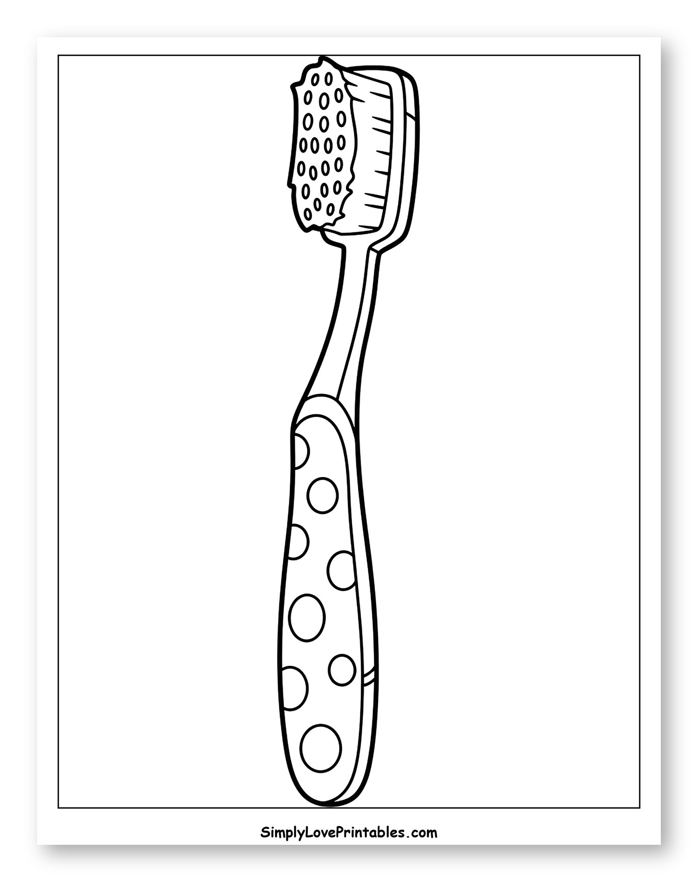 Cartoon Toothbrush with Polka Dot Handle
