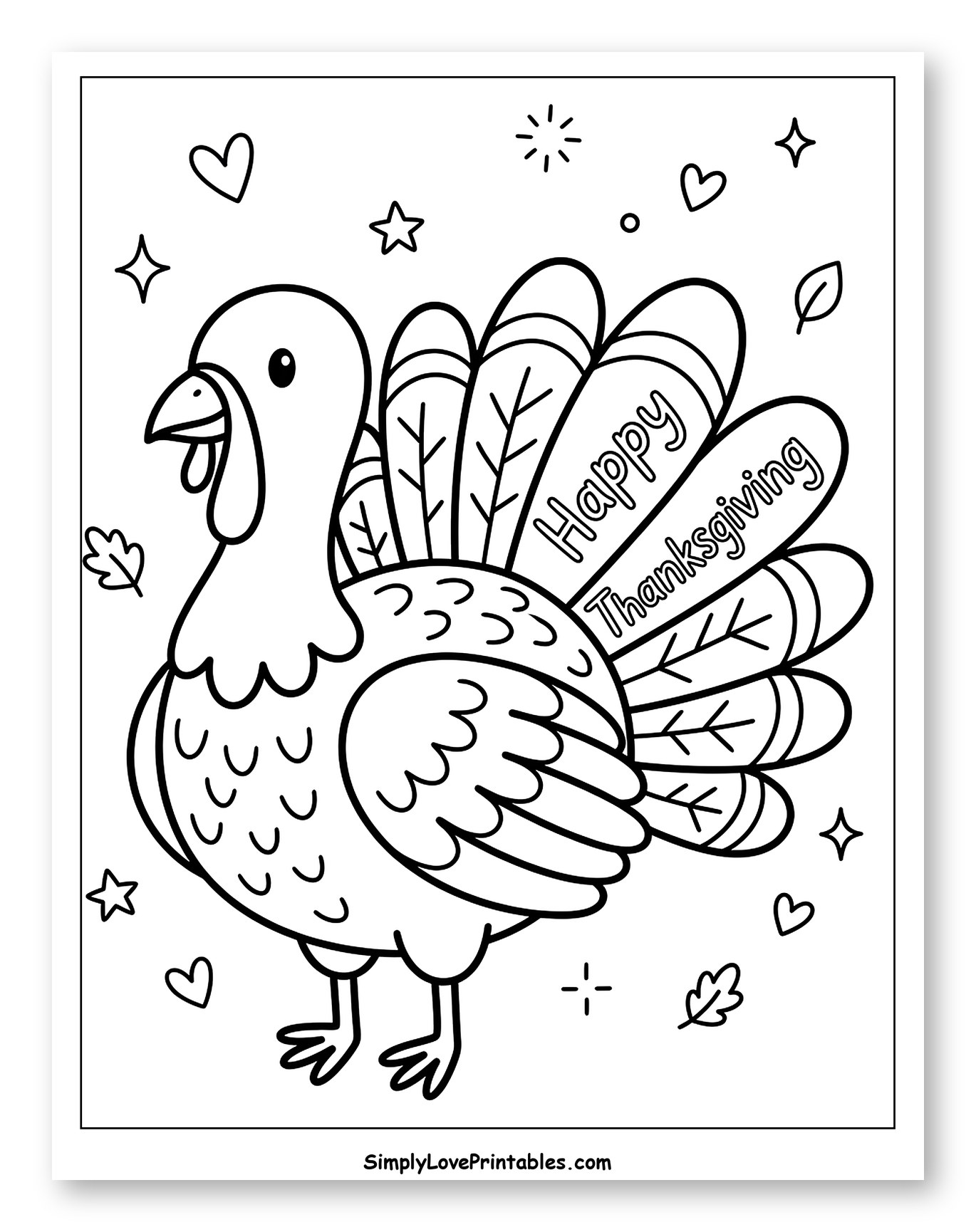 Cartoon Turkey with Happy Thanksgiving Message