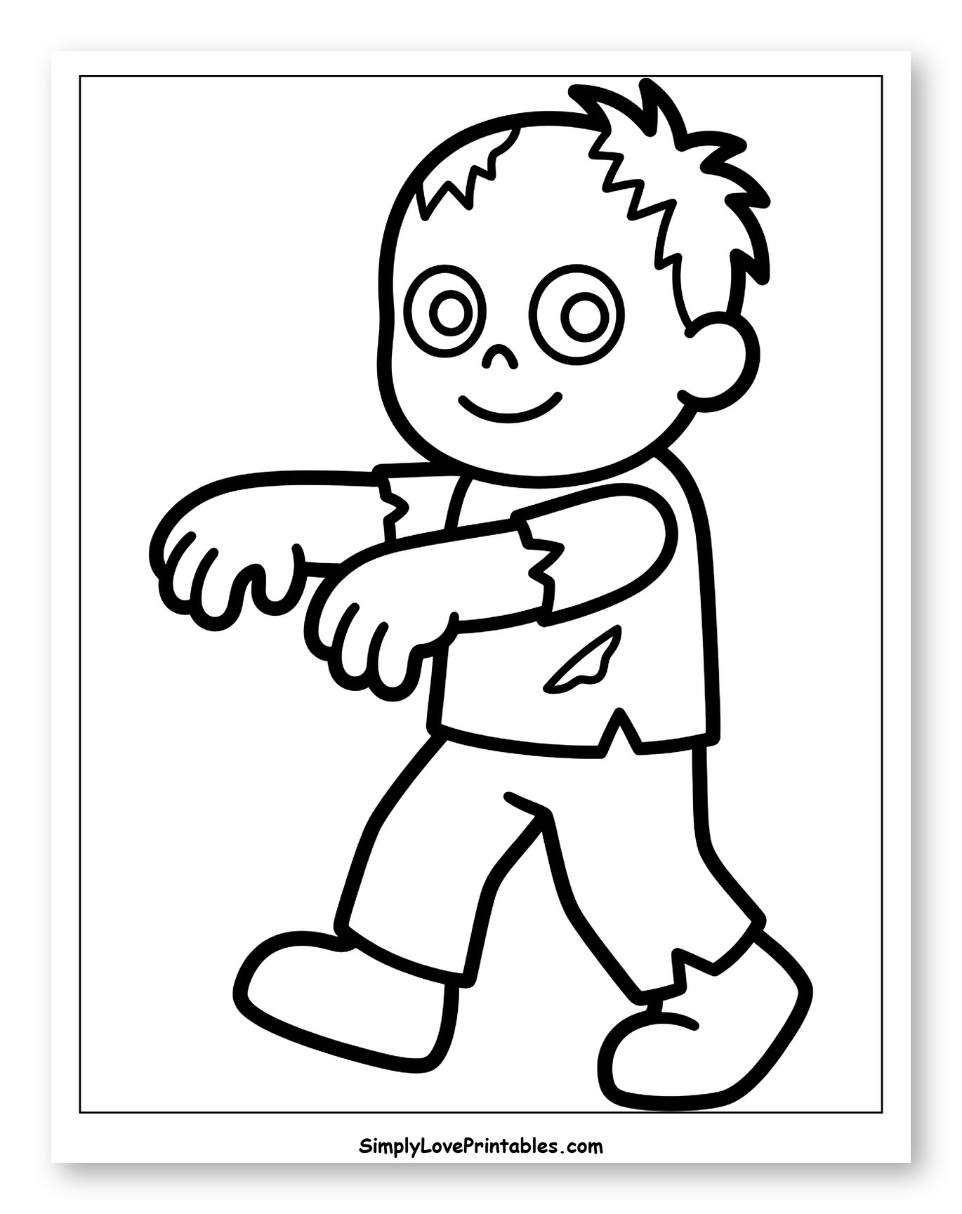 Cartoon Zombie Boy Walking Forward