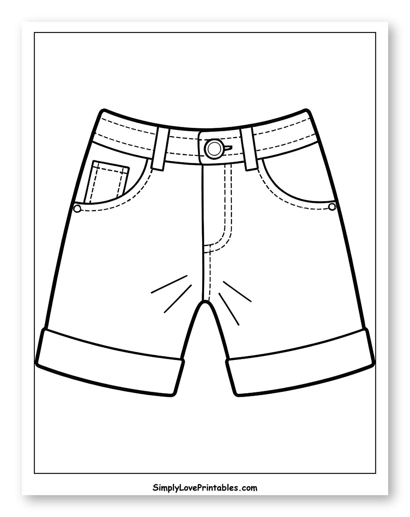 Casual Cuffed Denim Shorts