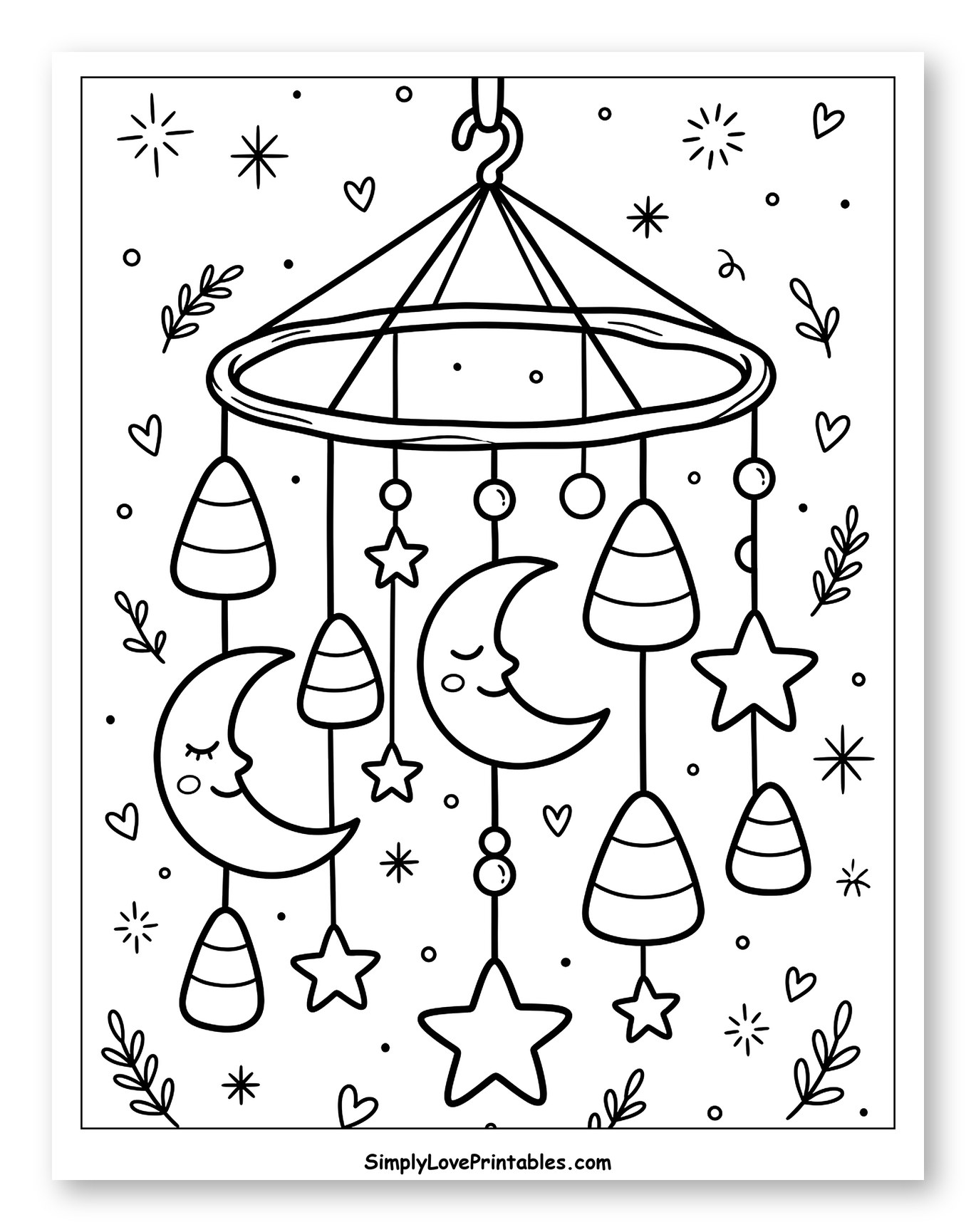 Celestial Baby Mobile with Candy Corn Shapes