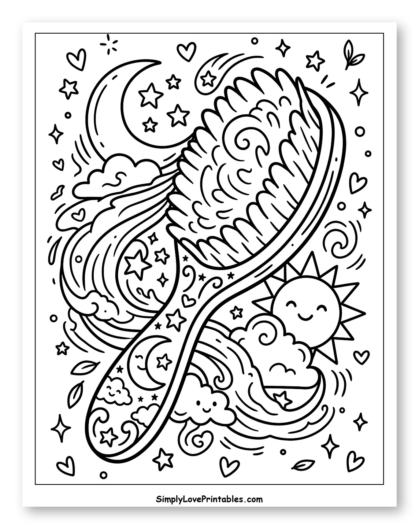 Celestial Hairbrush with Sun, Moon, and Stars