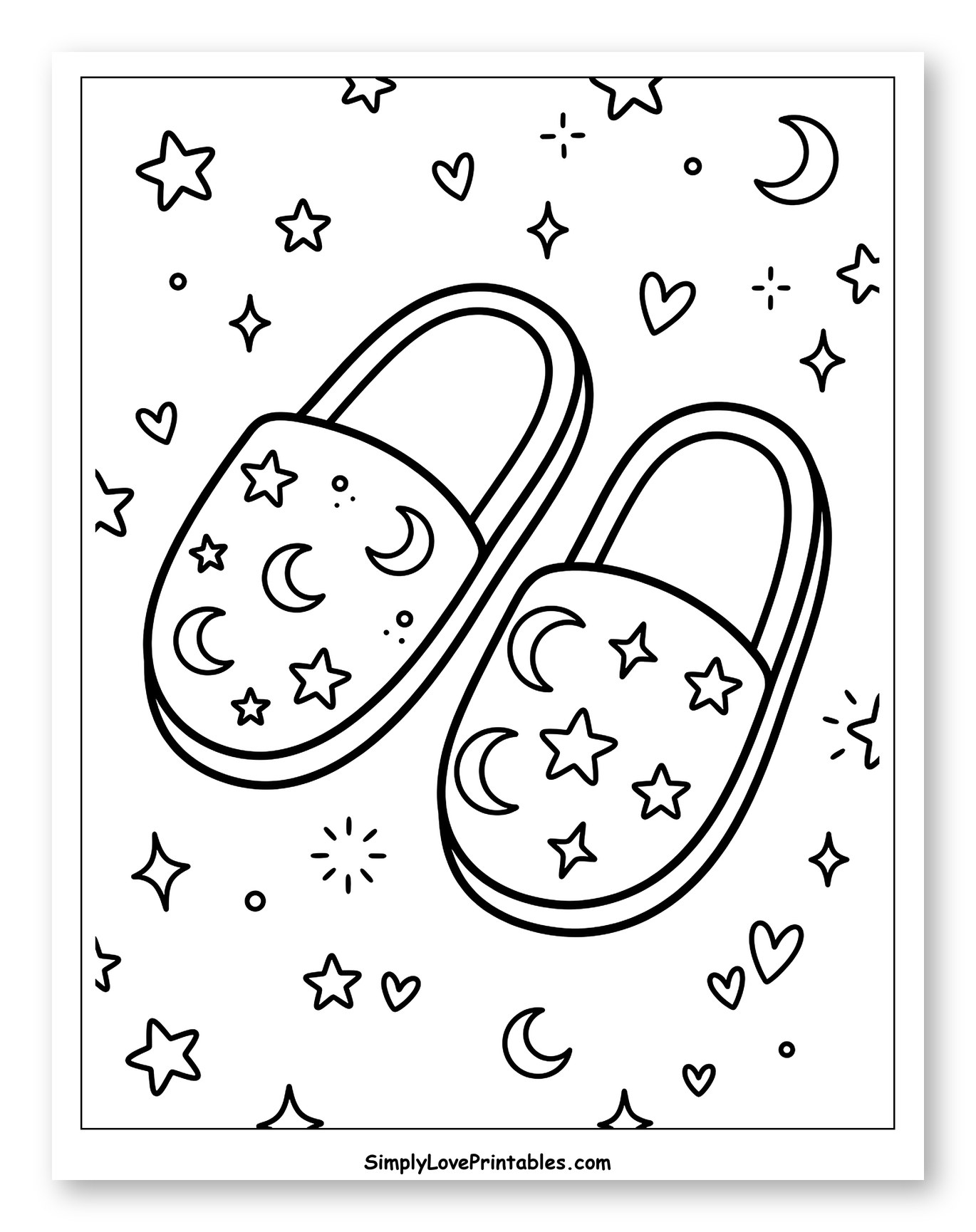 Celestial Slippers with Stars and Moons