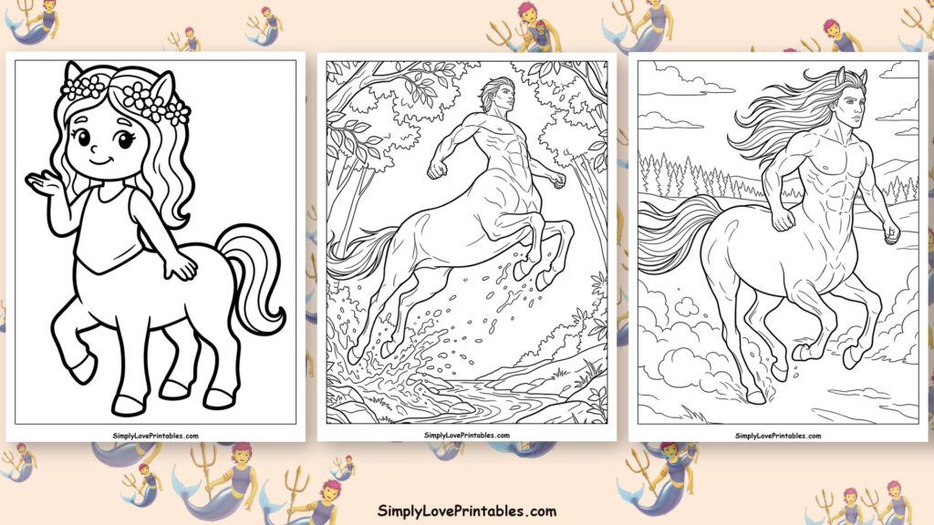 Centaur coloring pages featured image