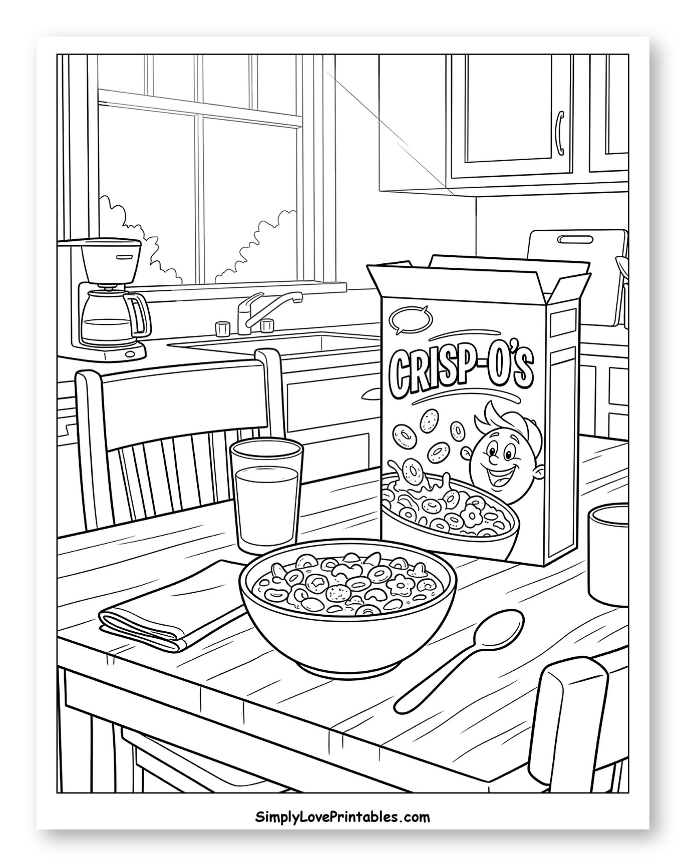 Cereal Breakfast Ready on Kitchen Table