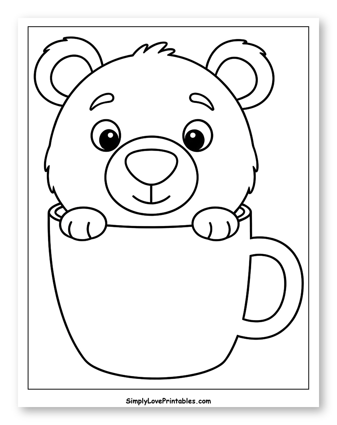 Charming Bear Cub Emerging from a Mug