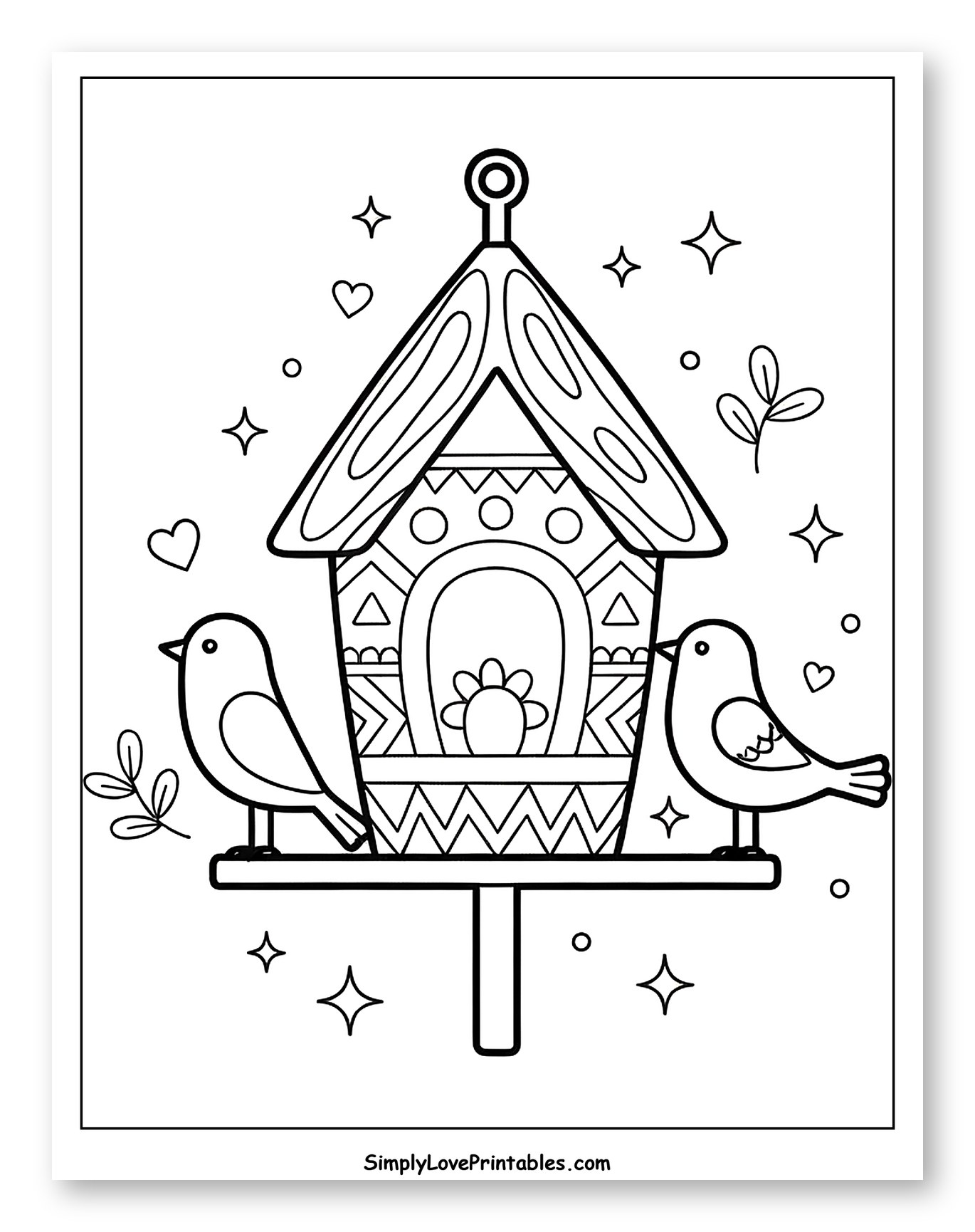 Charming Bird Feeder with Perched Birds