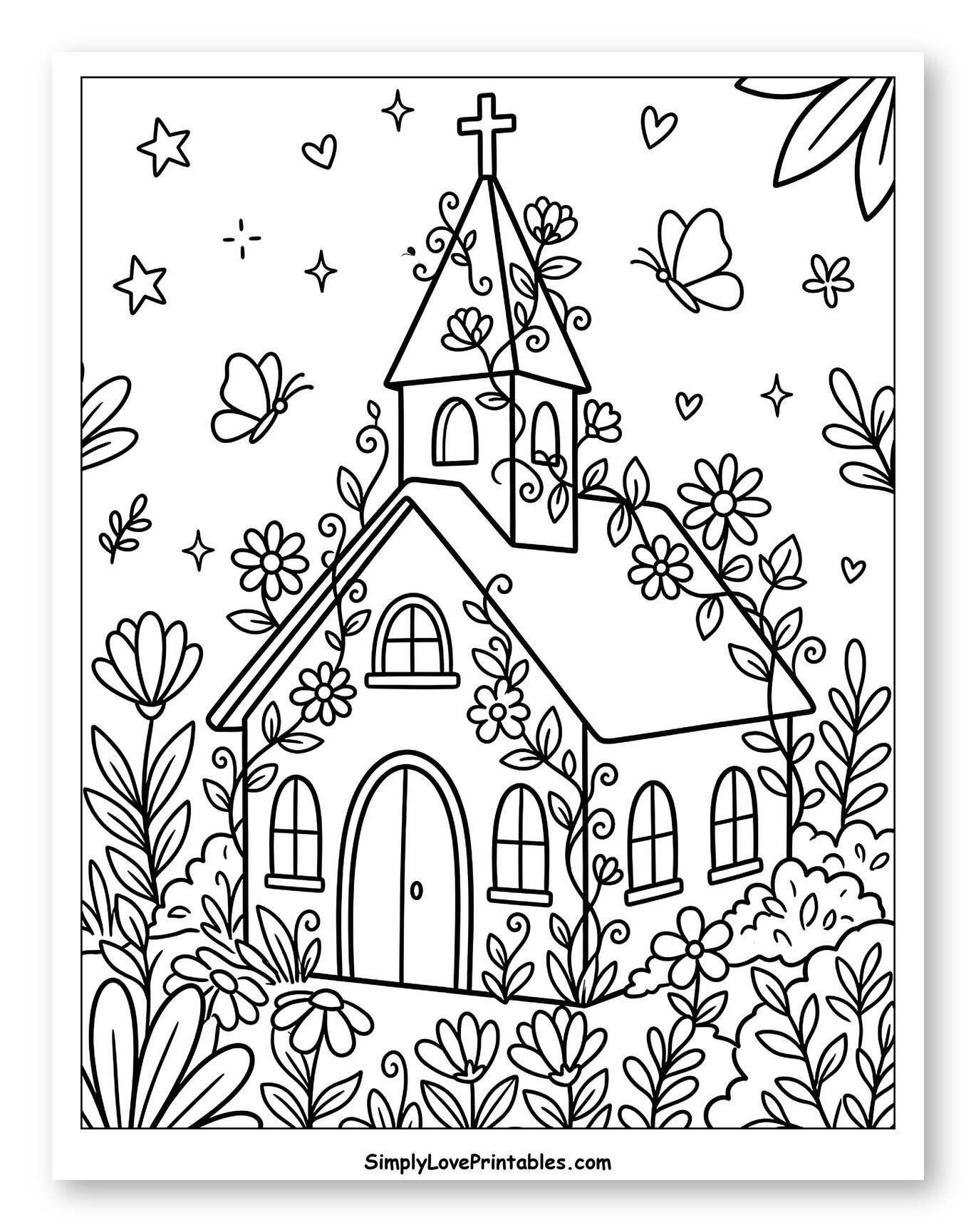 Charming Church Covered in Vines and Flowers