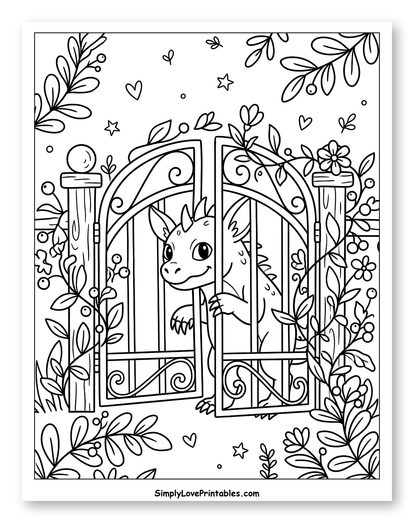 Charming Creature Peeking Through Ornate Garden Gate