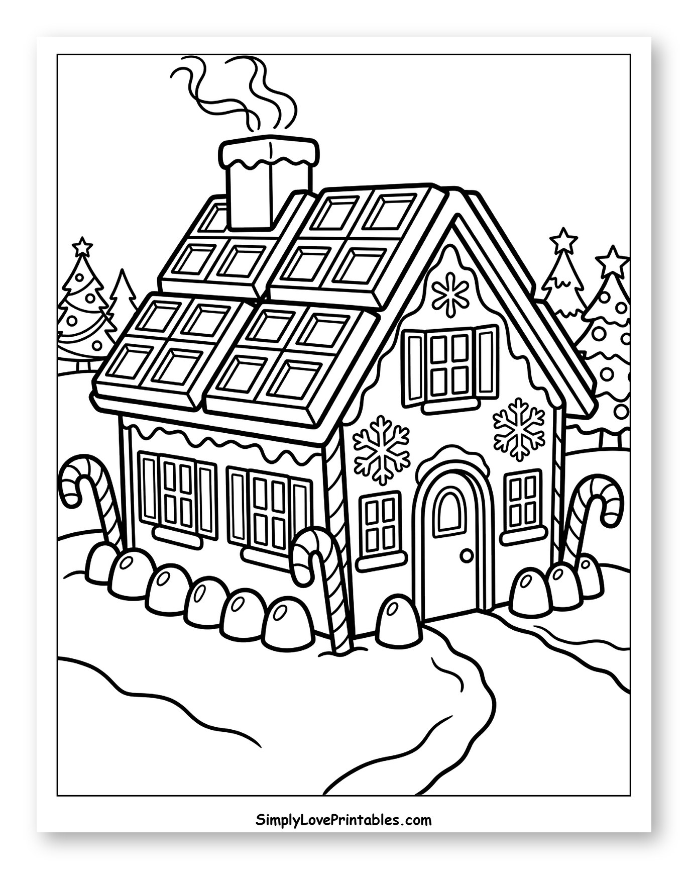 Charming Gingerbread House with Chocolate Shingles