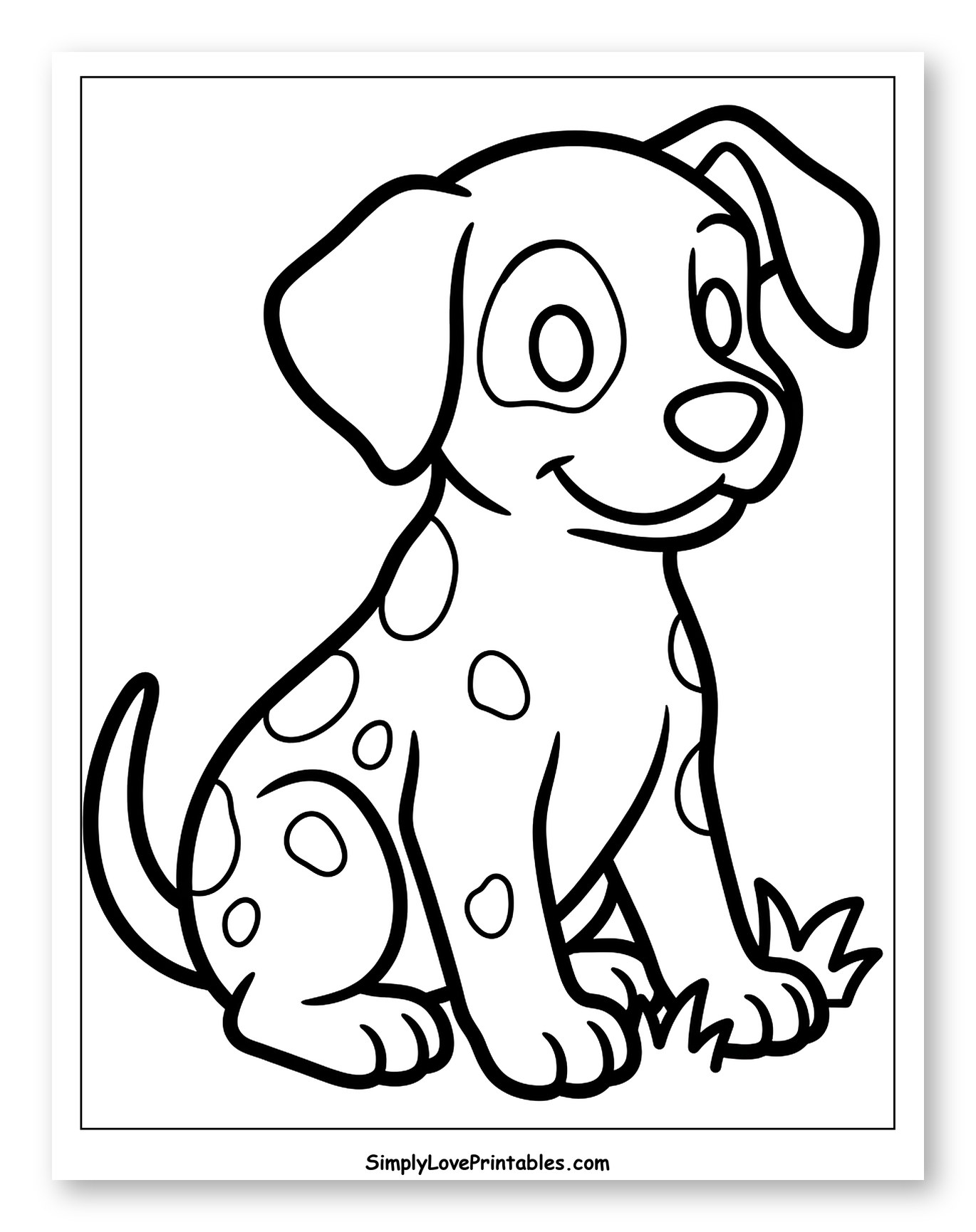 Charming Spotted Puppy Sitting