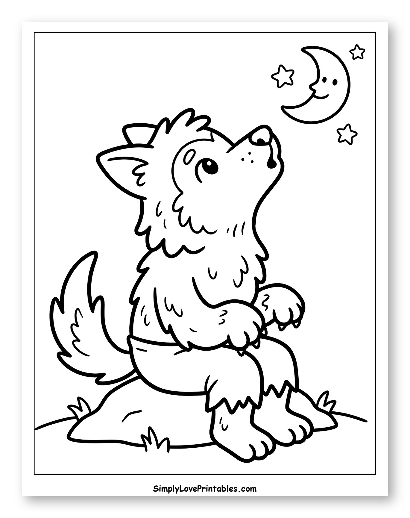 Charming Werewolf Gazing at a Smiling Moon