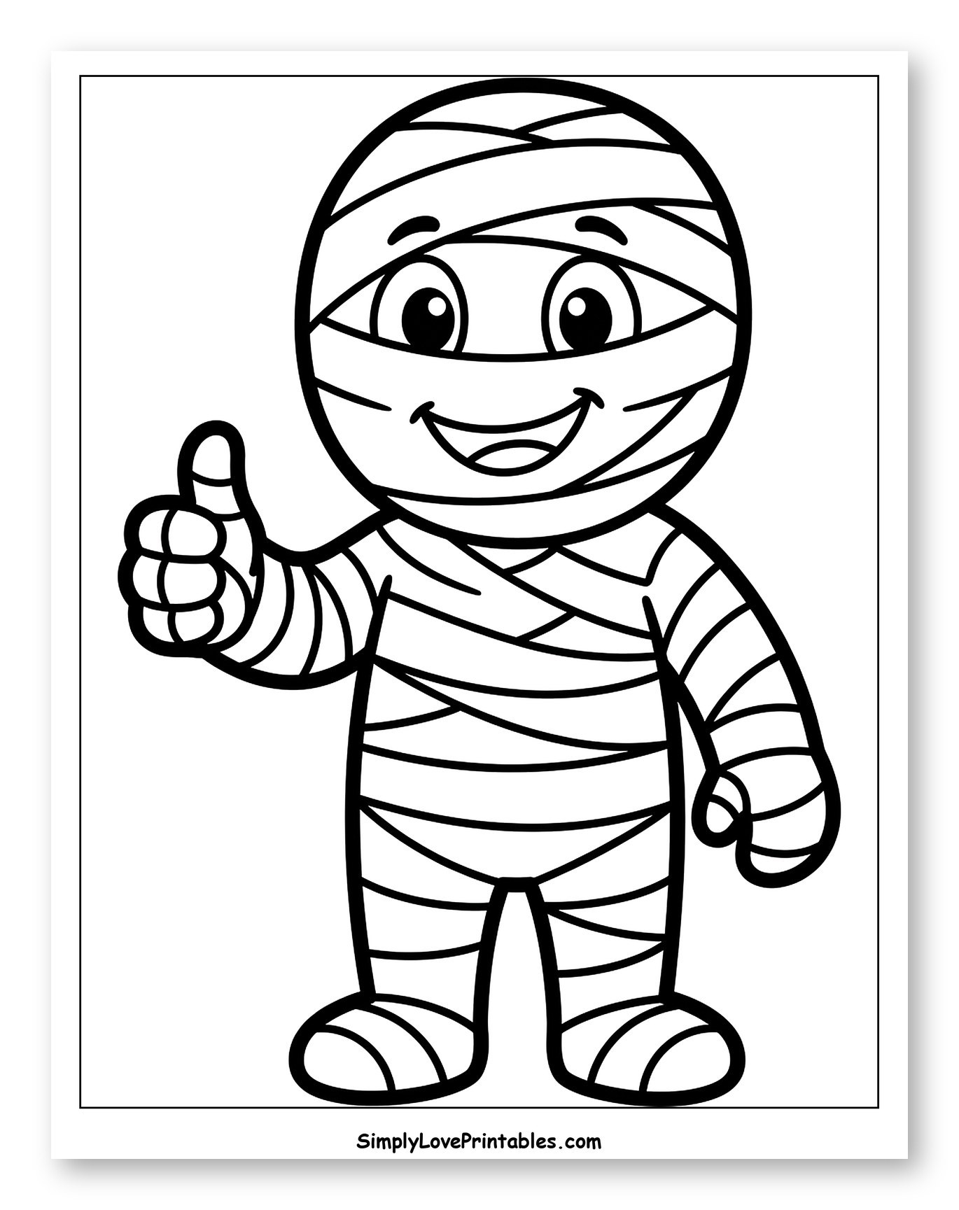 Cheerful Cartoon Mummy Thumbs Up