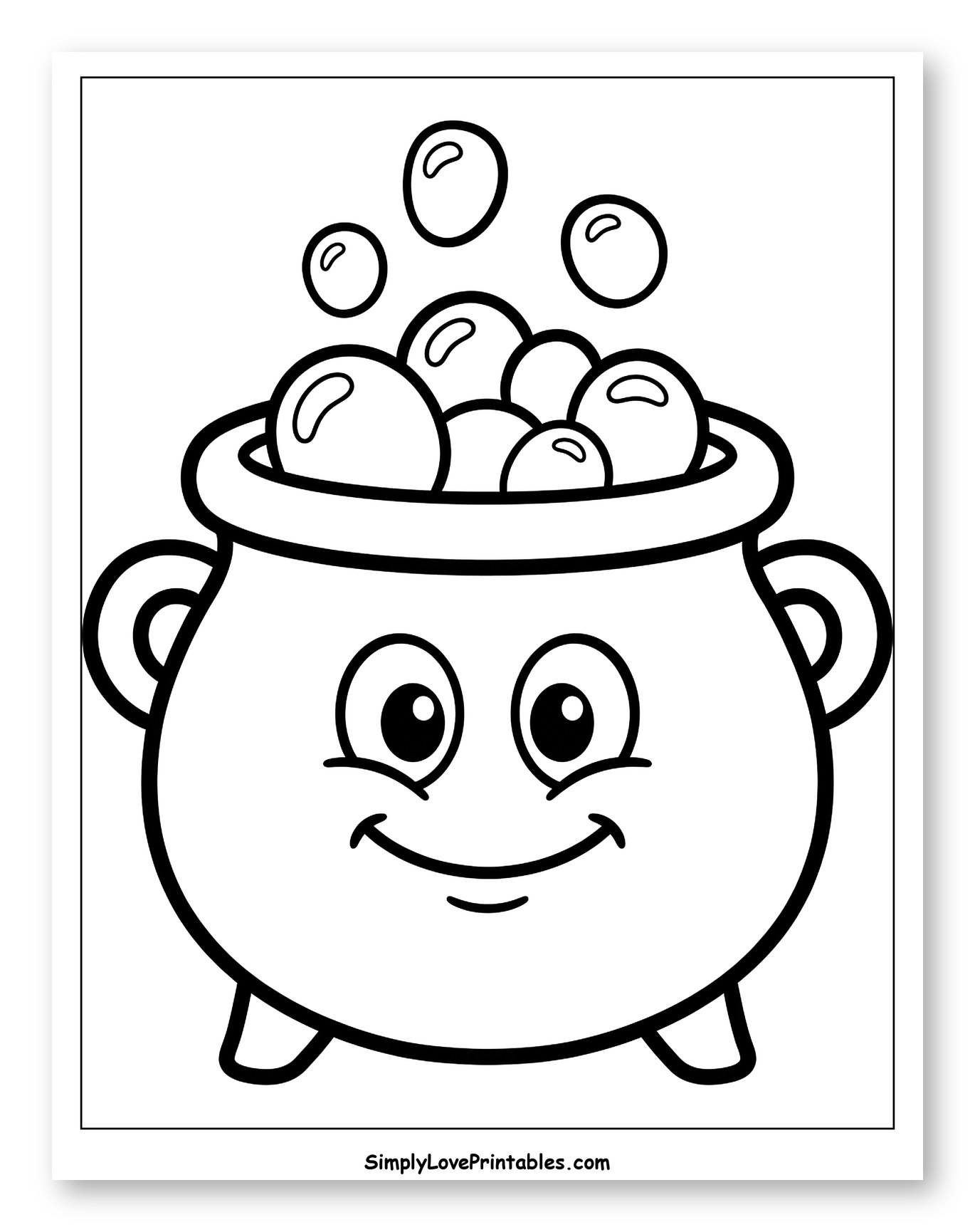 Cheerful Cauldron with Floating Bubbles