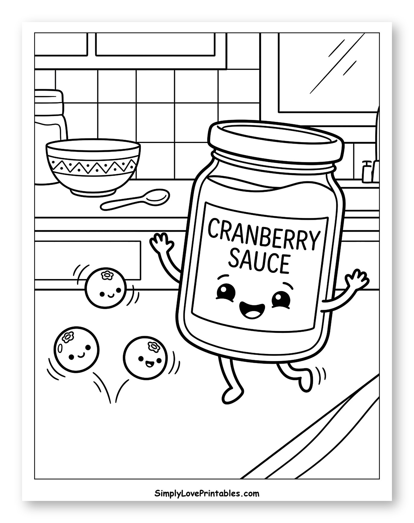 Cheerful Cranberry Sauce Jar and Bouncing Berries