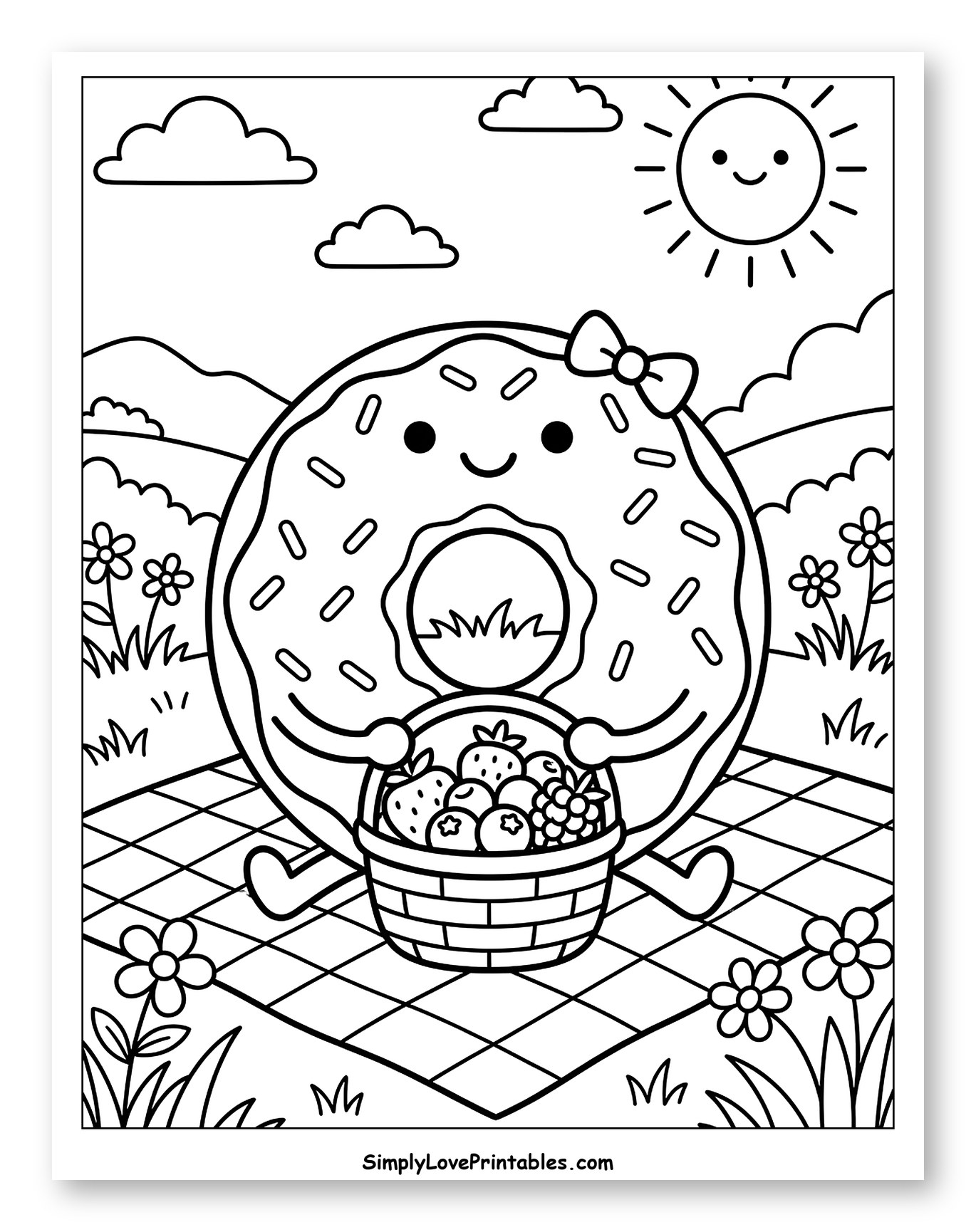 Cheerful Donut Enjoying a Sunny Picnic