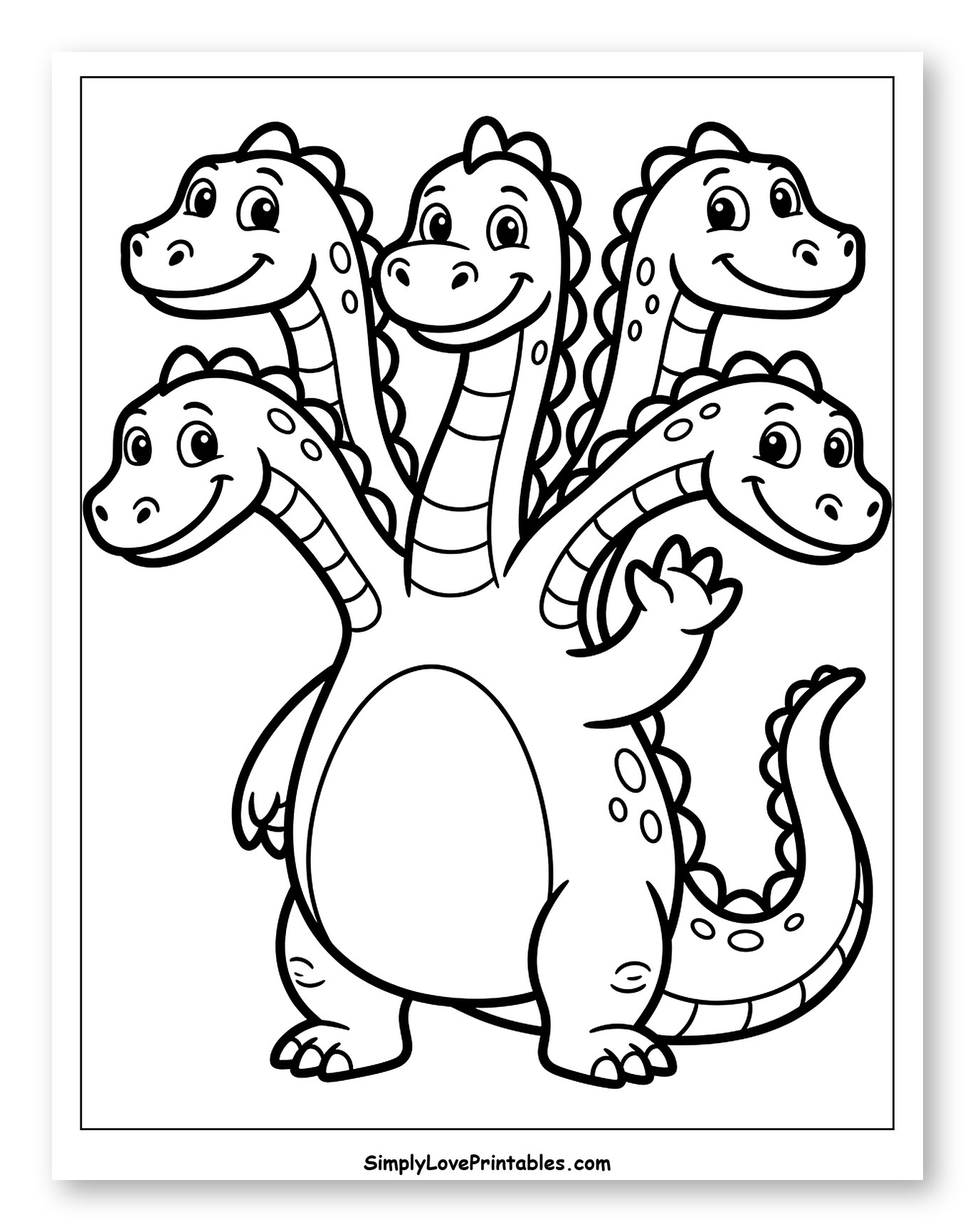 Cheerful Five-Headed Hydra Dragon