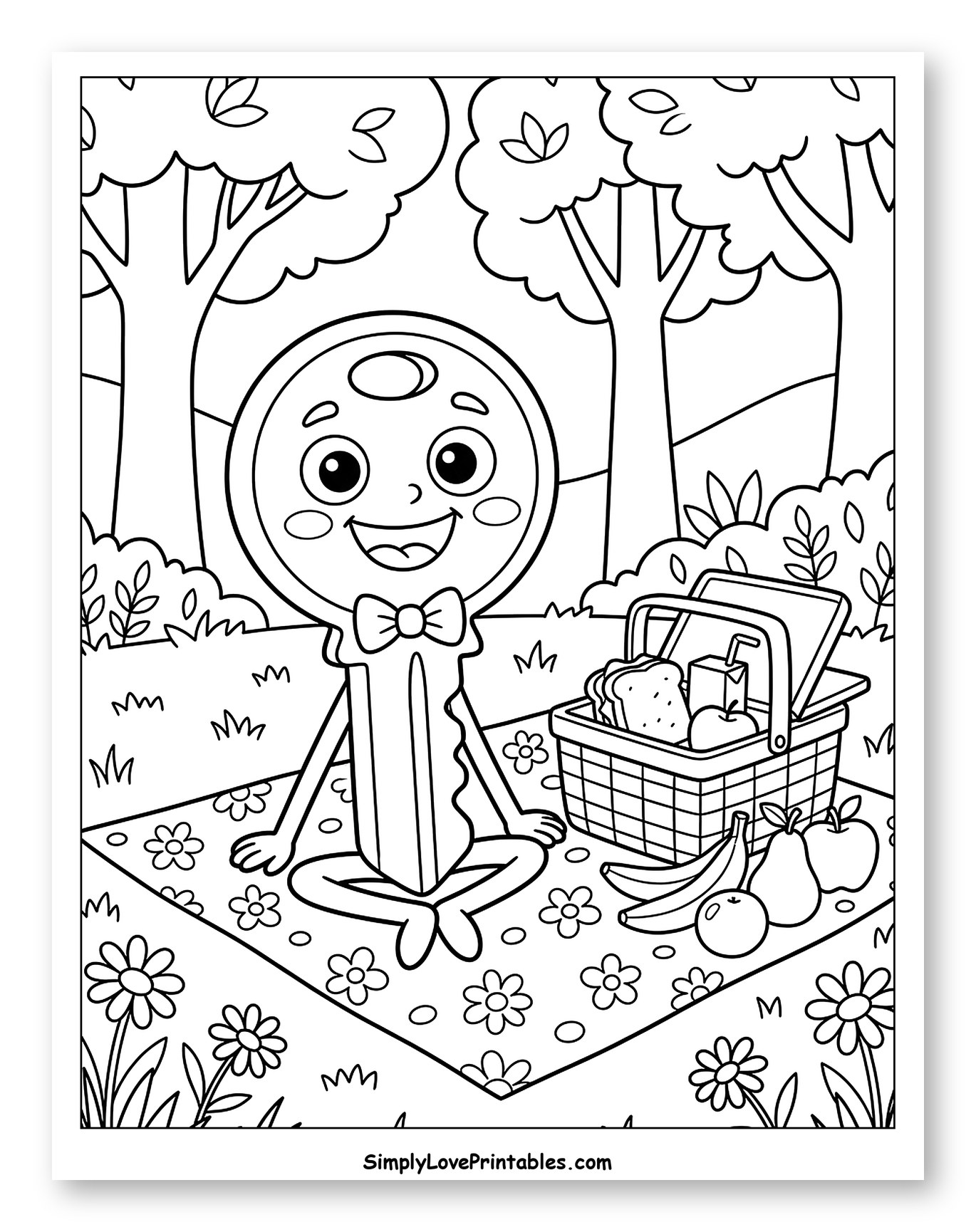 Cheerful Key Character Enjoying a Picnic
