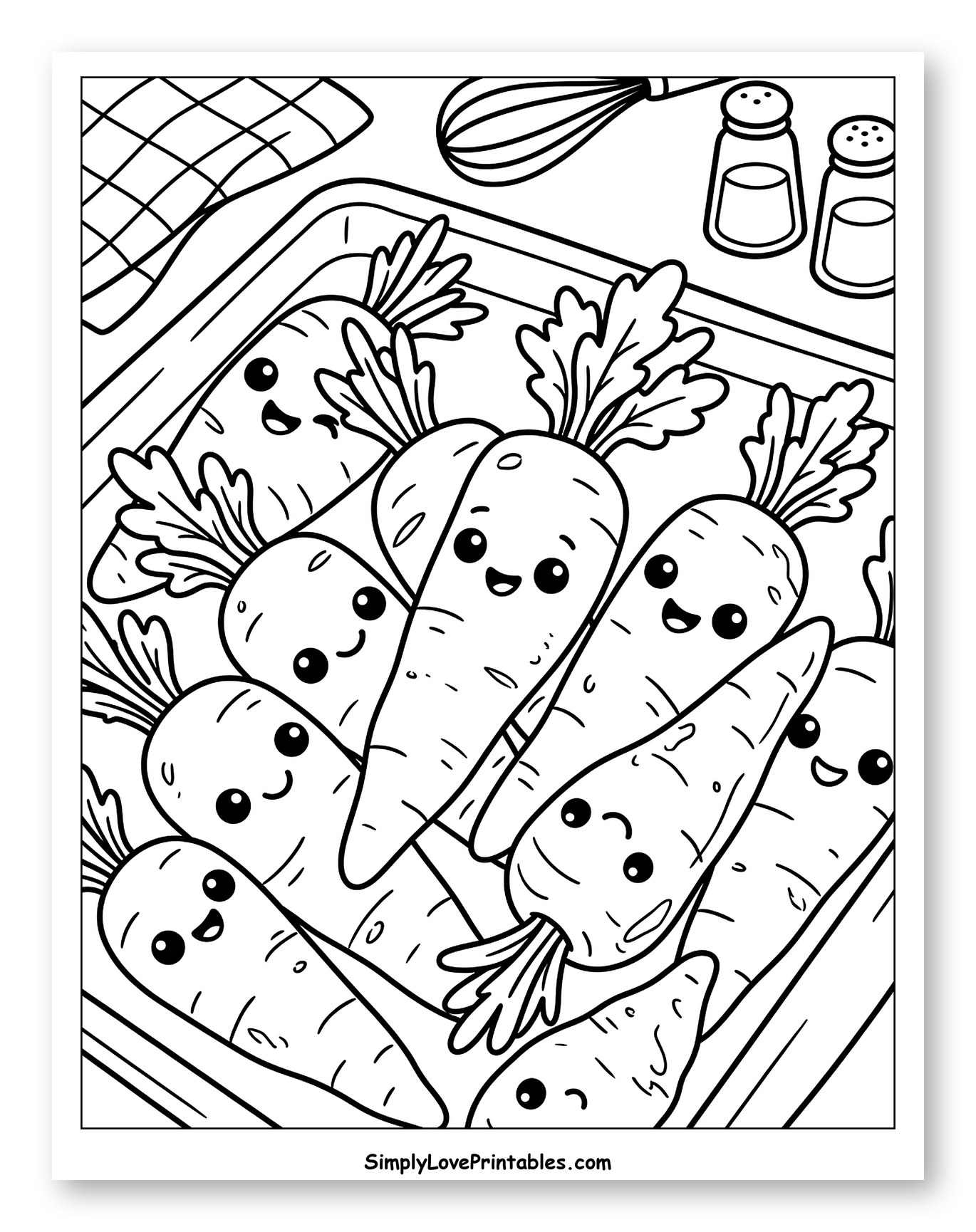 Cheerful Little Carrots in a Baking Pan