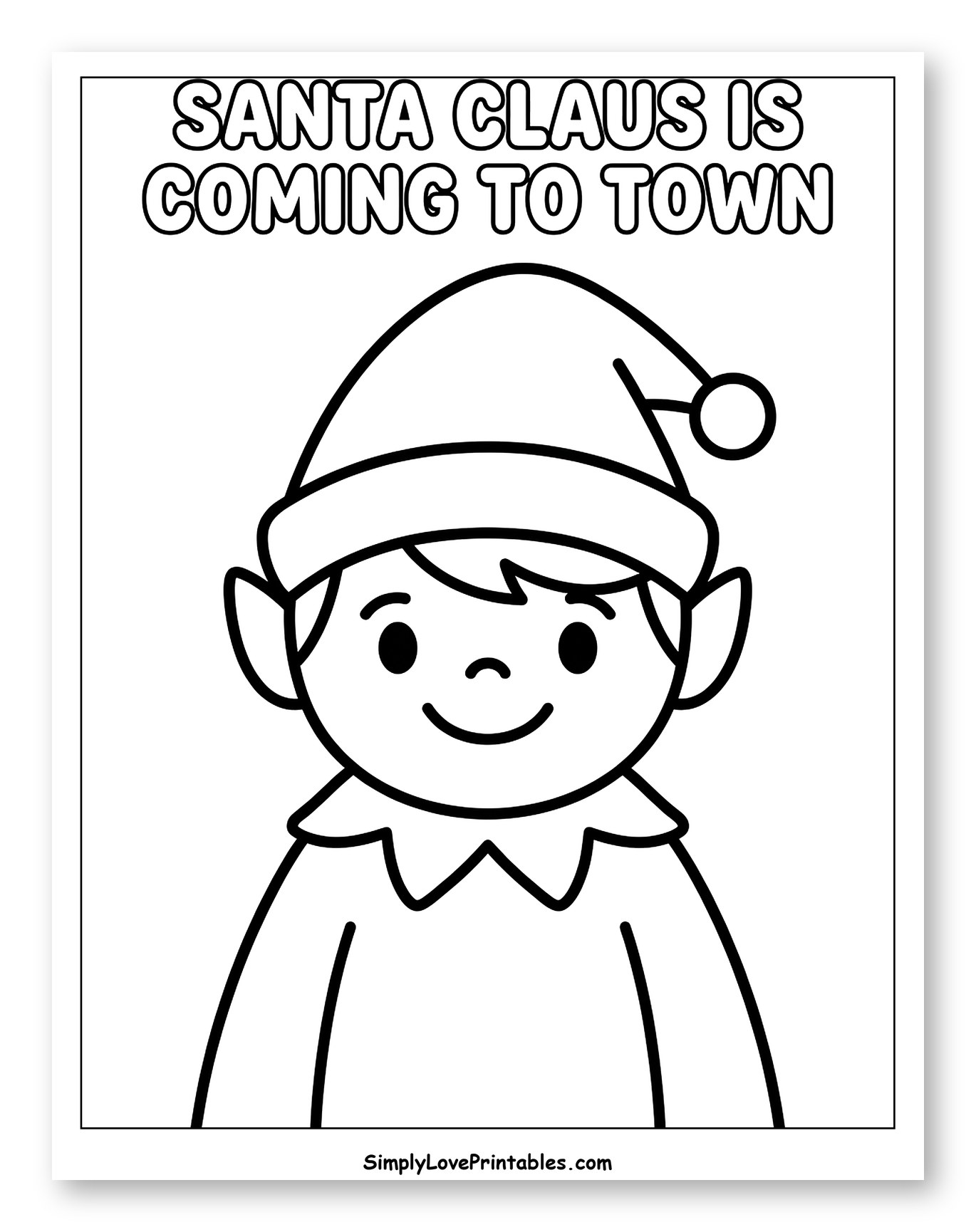 Cheerful Little Christmas Elf Wearing Hat