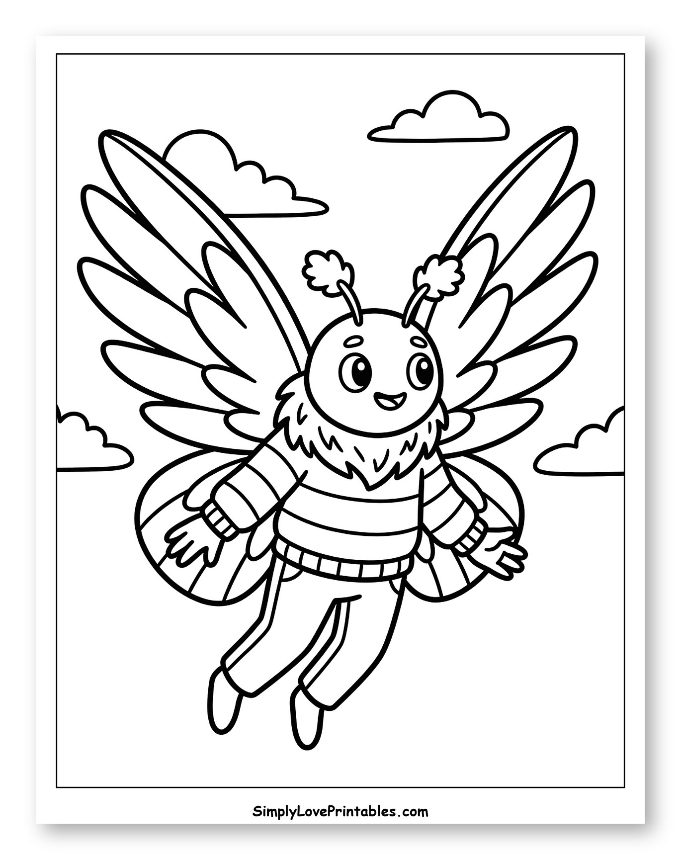 Cheerful Moth in Sweater Flying