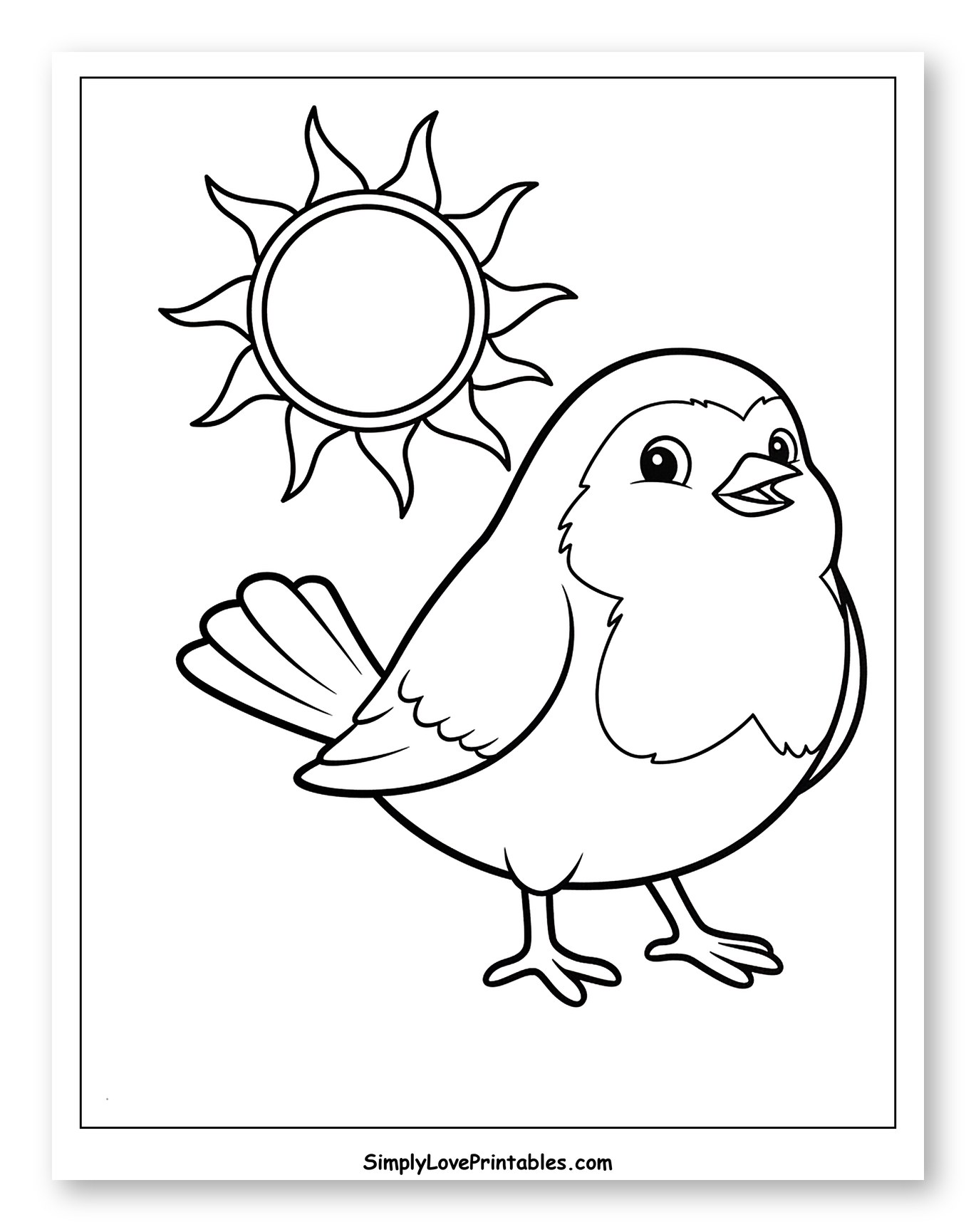 Cheerful Robin with Sun Behind It