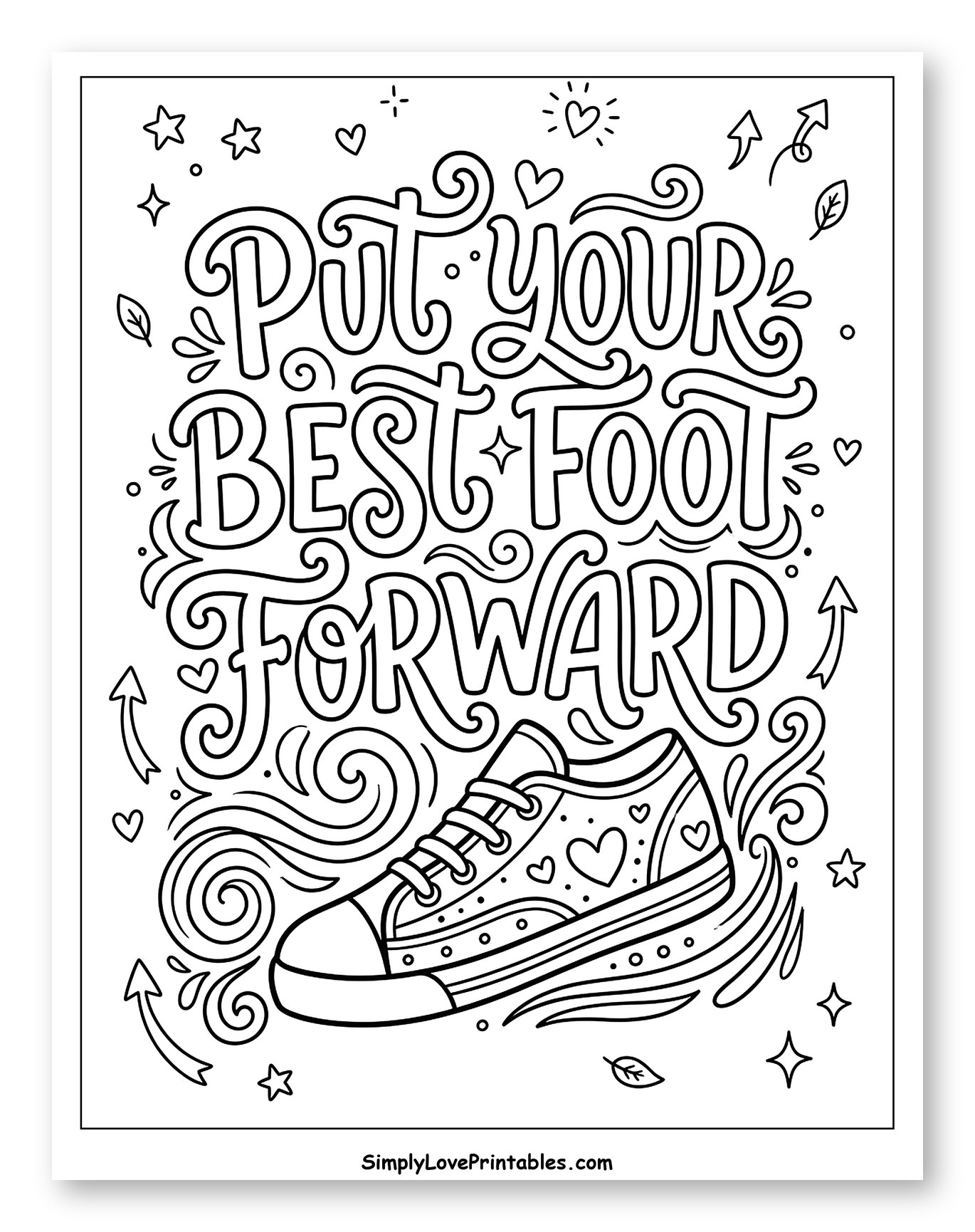 Cheerful Shoe and Inspirational Lettering