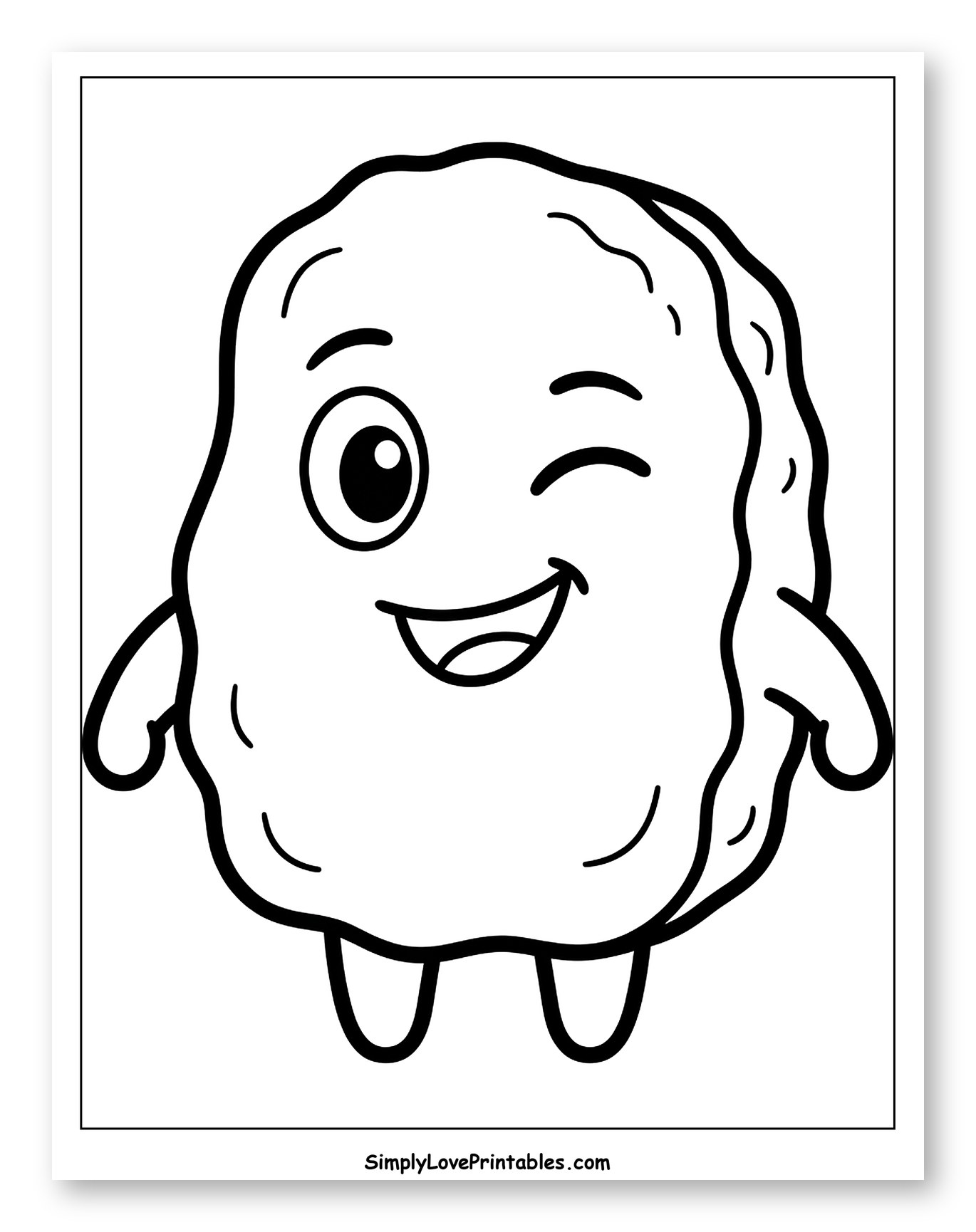 Cheerful Winking Chicken Nugget Character