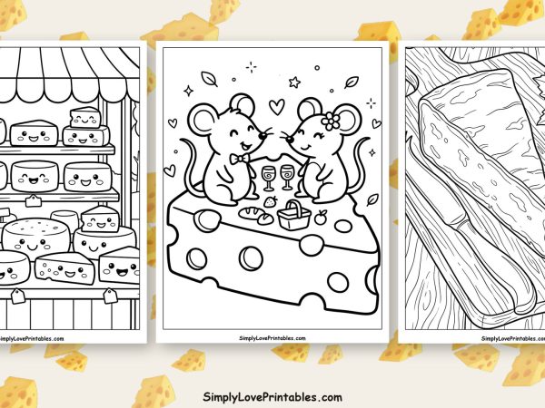Cheese coloring pages featured image