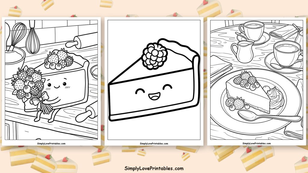 Cheesecake coloring pages featured image