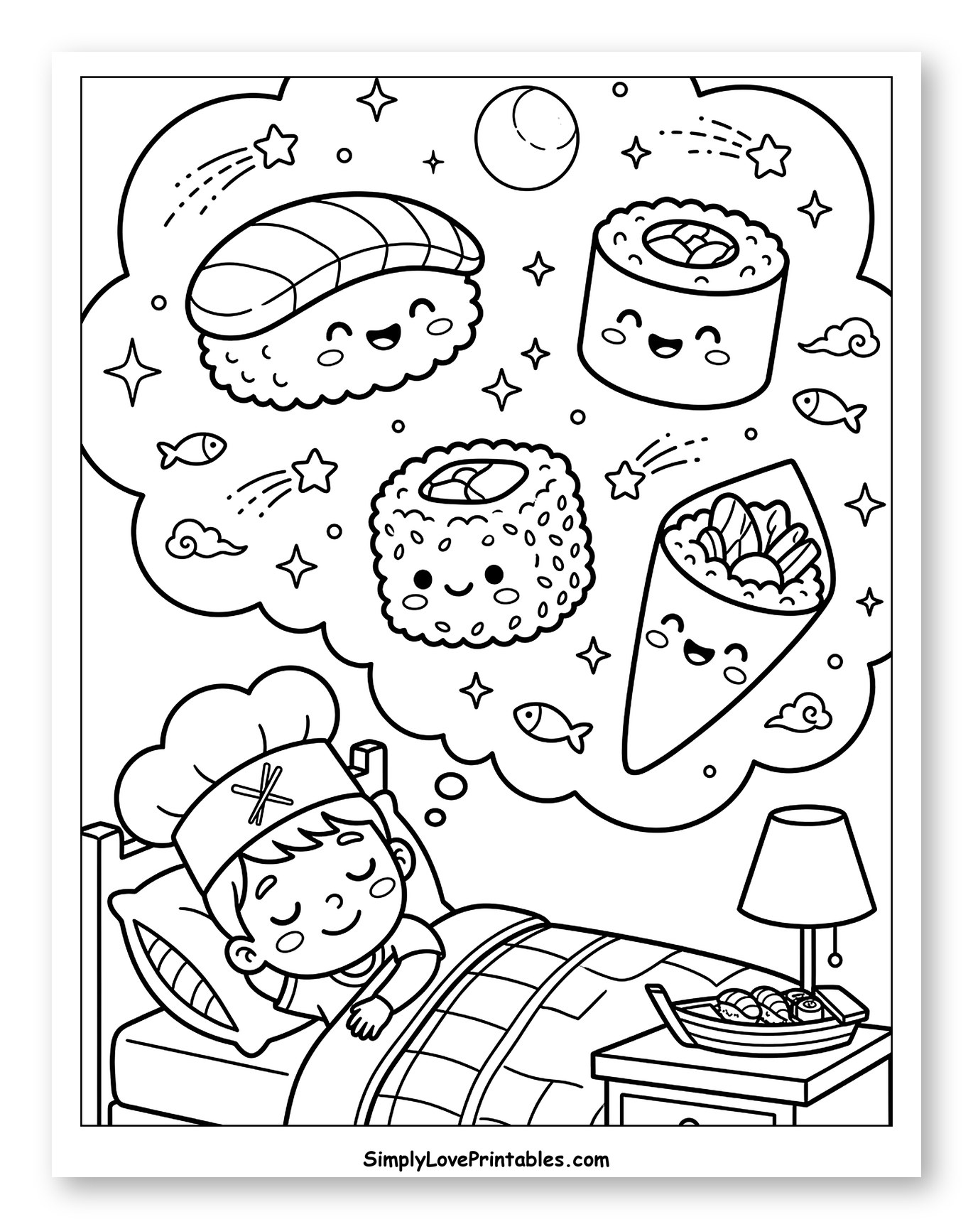 Chef Boy Dreaming of Kawaii Sushi