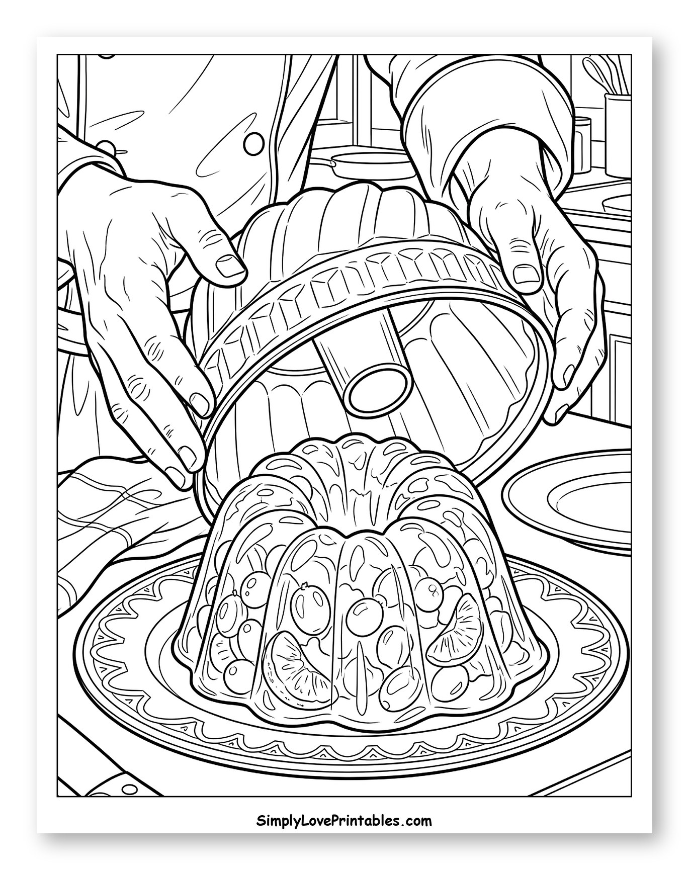 Chef Unmolding Fruit Jello Dessert