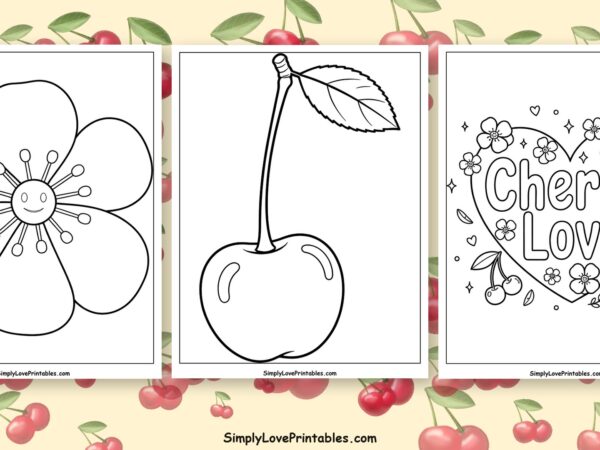Cherry coloring pages featured image
