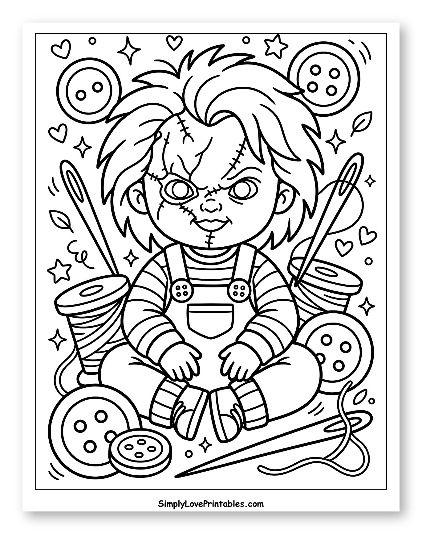 Chibi Chucky Doll with Sewing Supplies