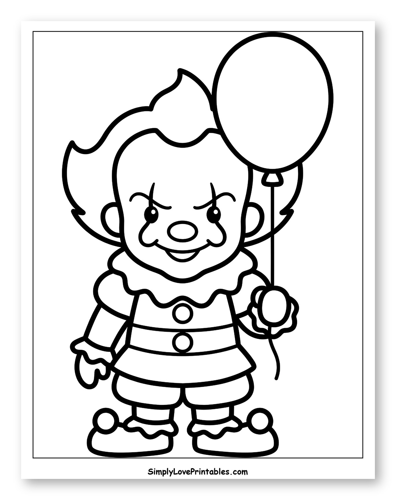Chibi Clown Holding a Balloon